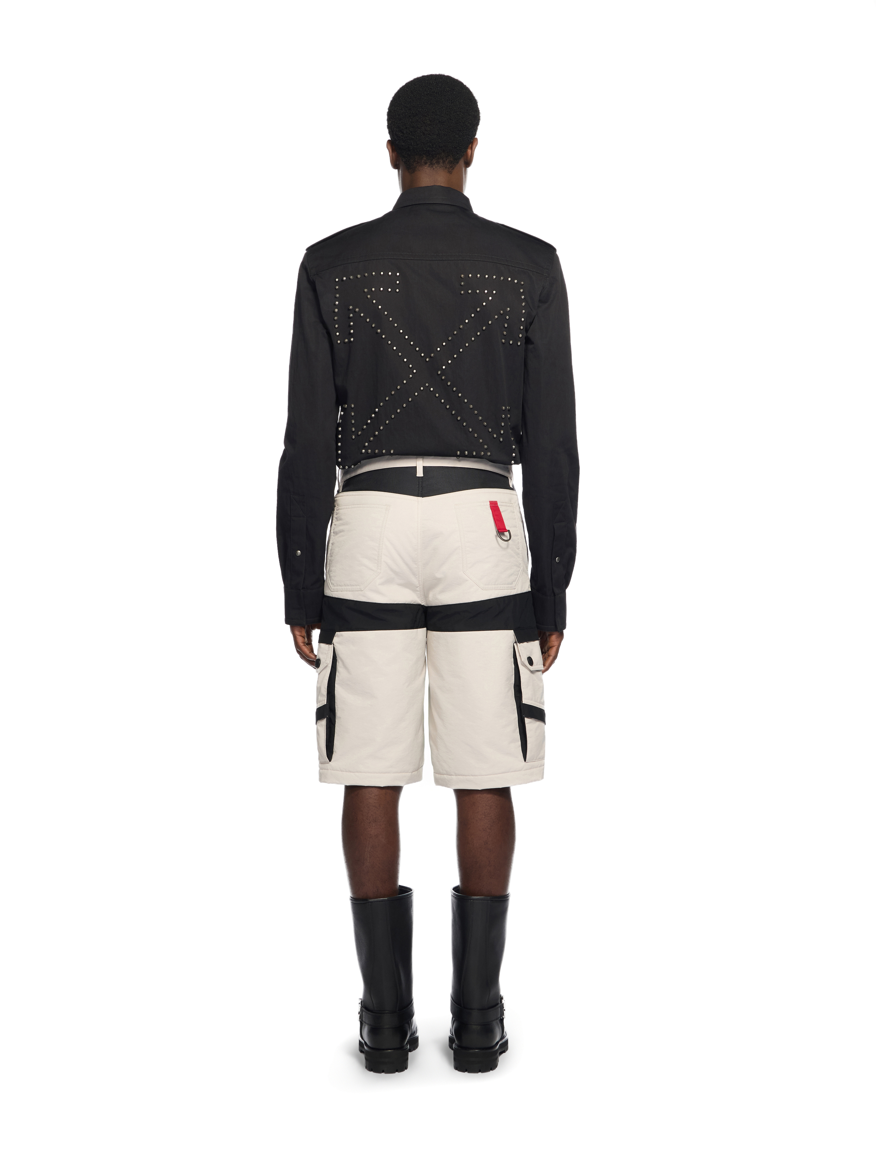 Off-white Zip-pockets Panelled Cargo Shorts In Multi