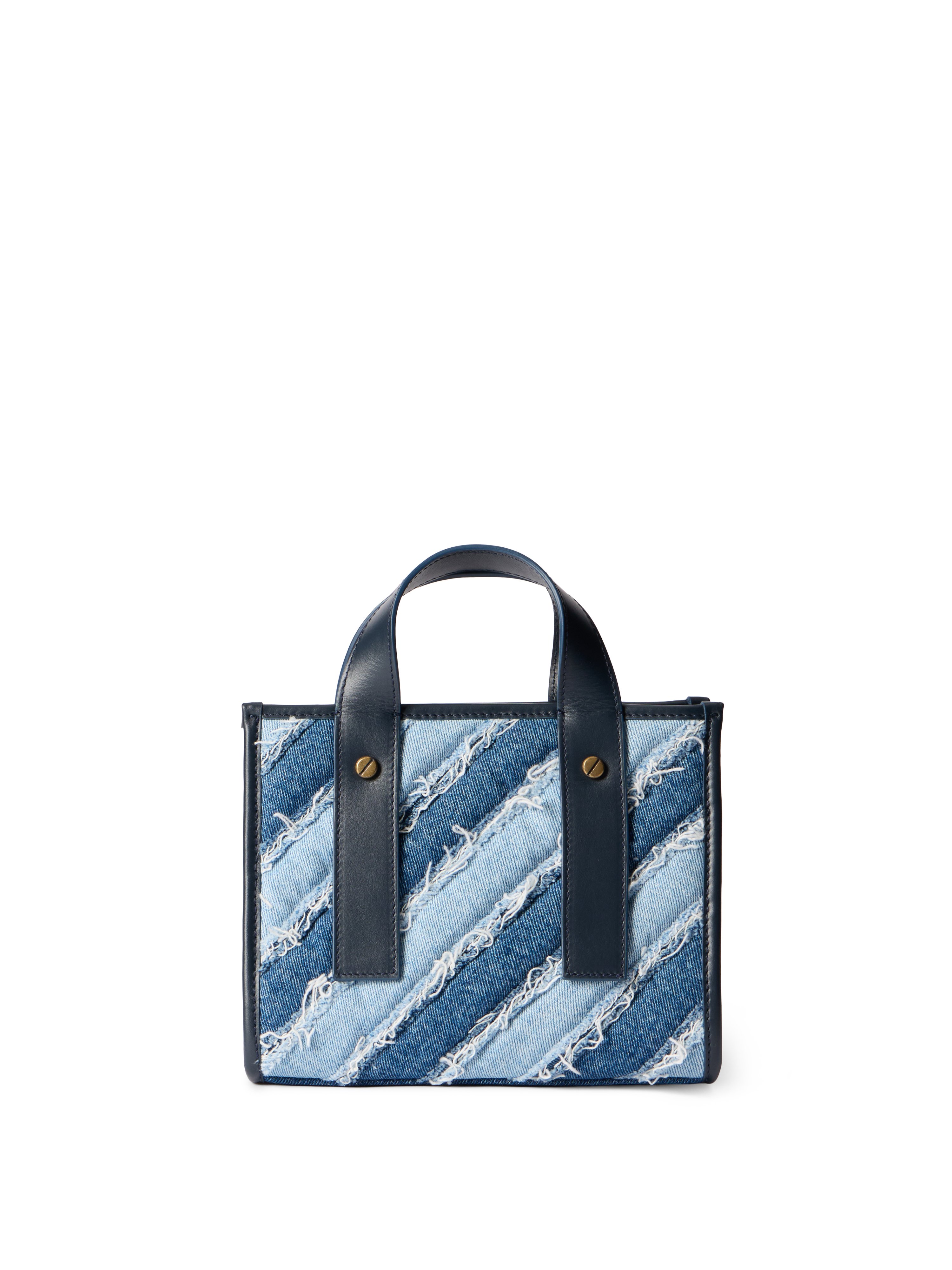 Off-white Quilting Raw Denim Tote Bag In Blue