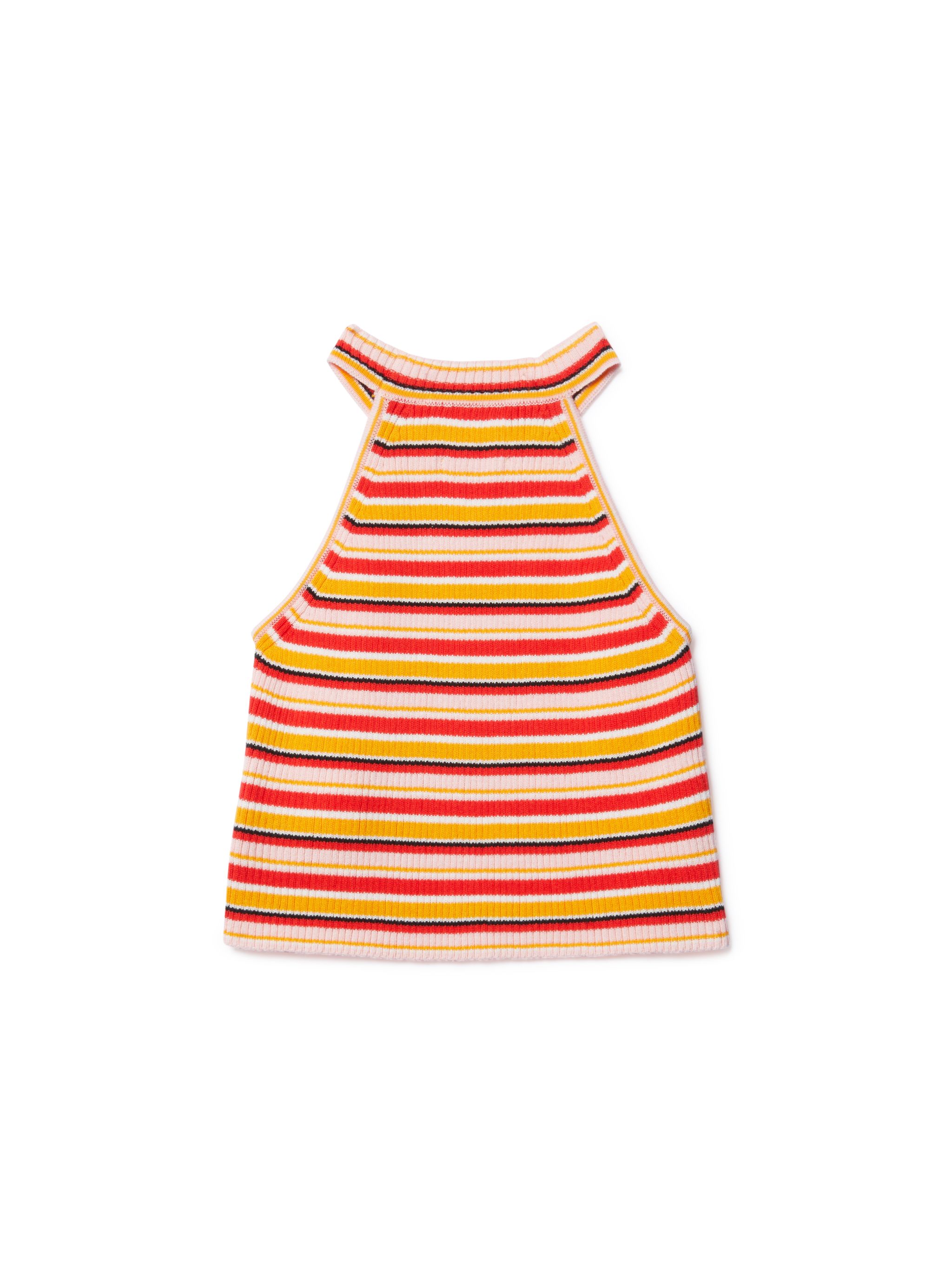 Off-white Stamp Ribbed Knit Top In Orange