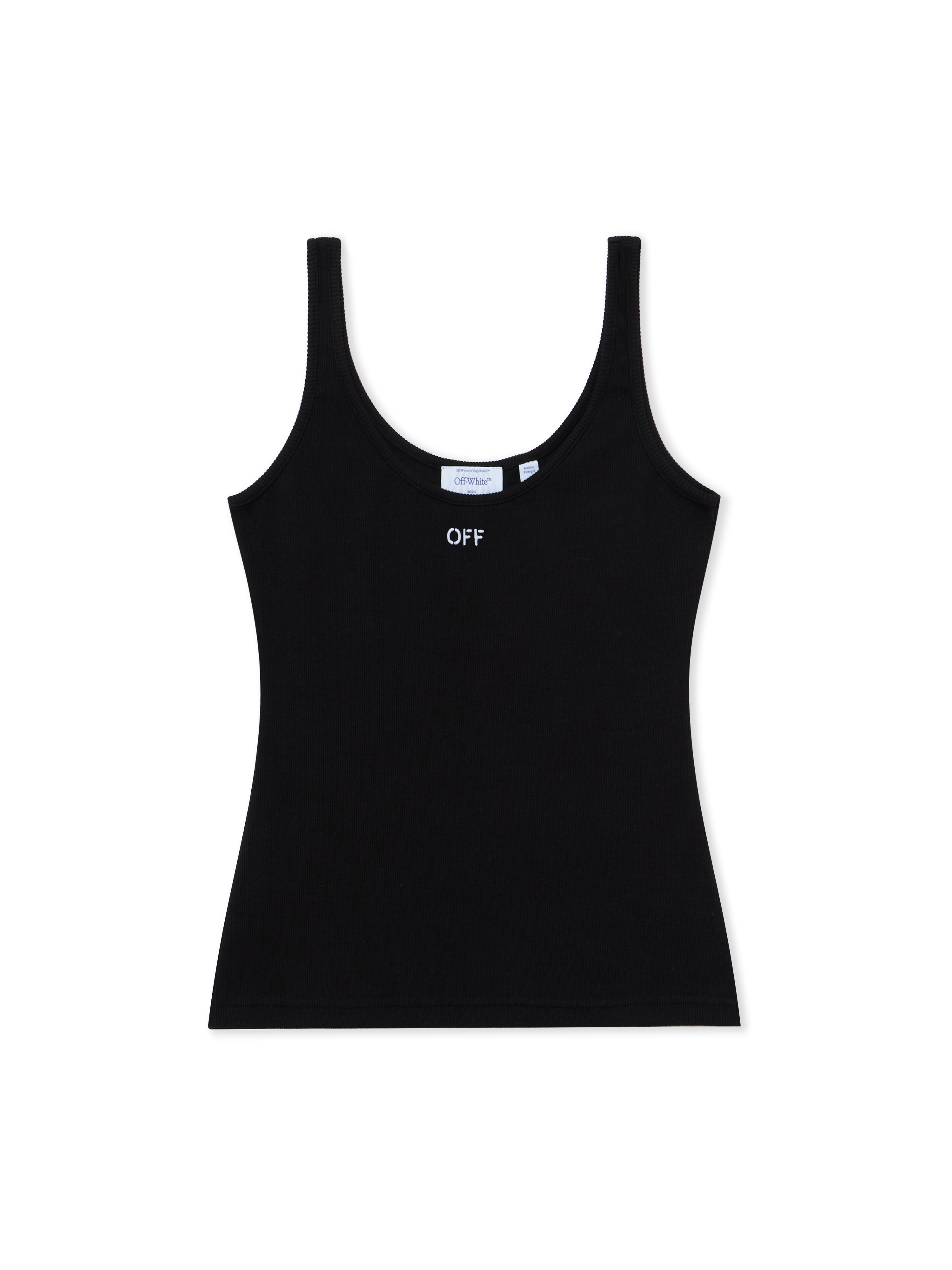 Off White Donna Black-White Tank Top A Coste Off Stamp - 40