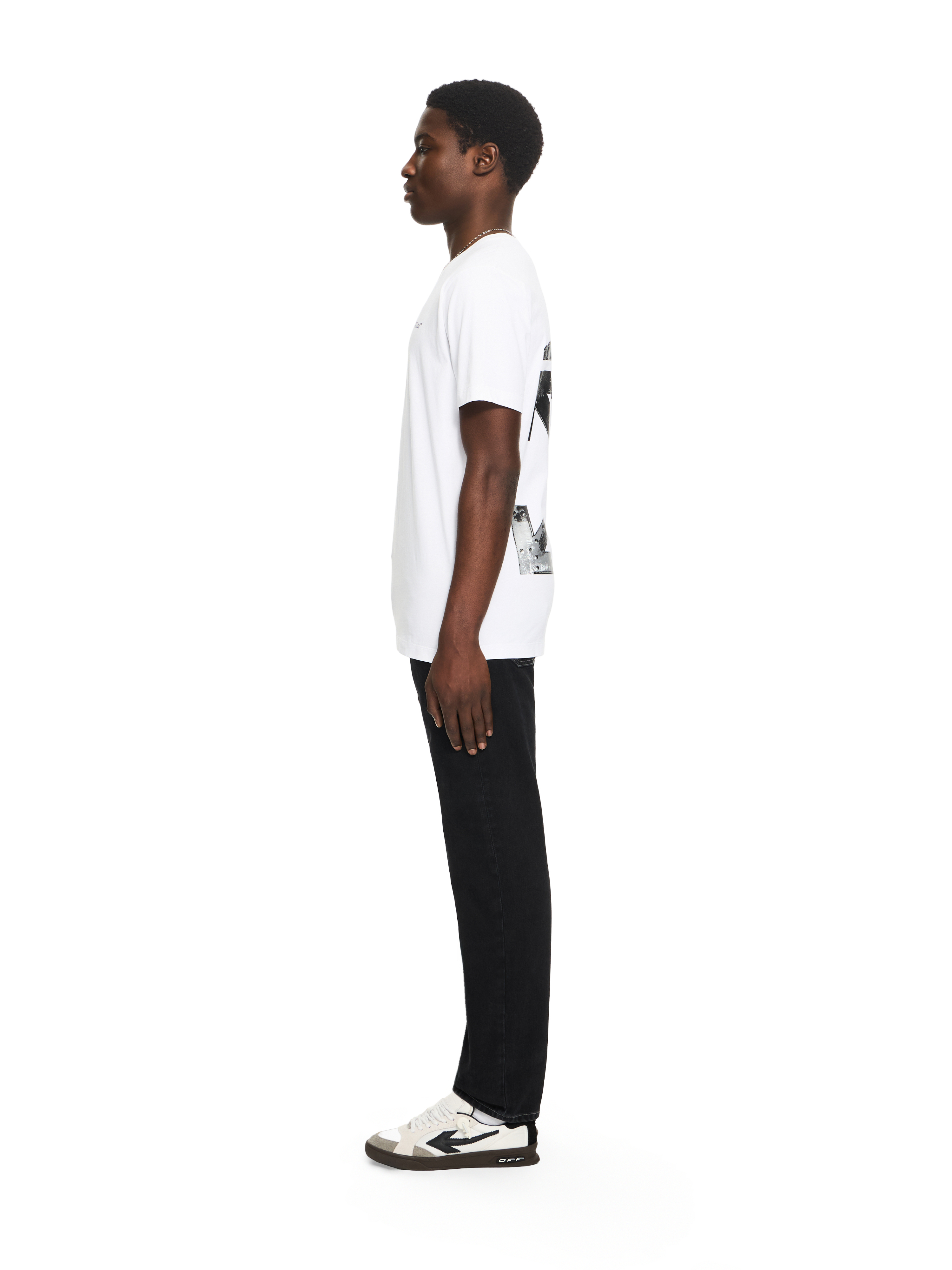 Off-white Graphic Print Crew Neck Short Sleeve T-shirt In White