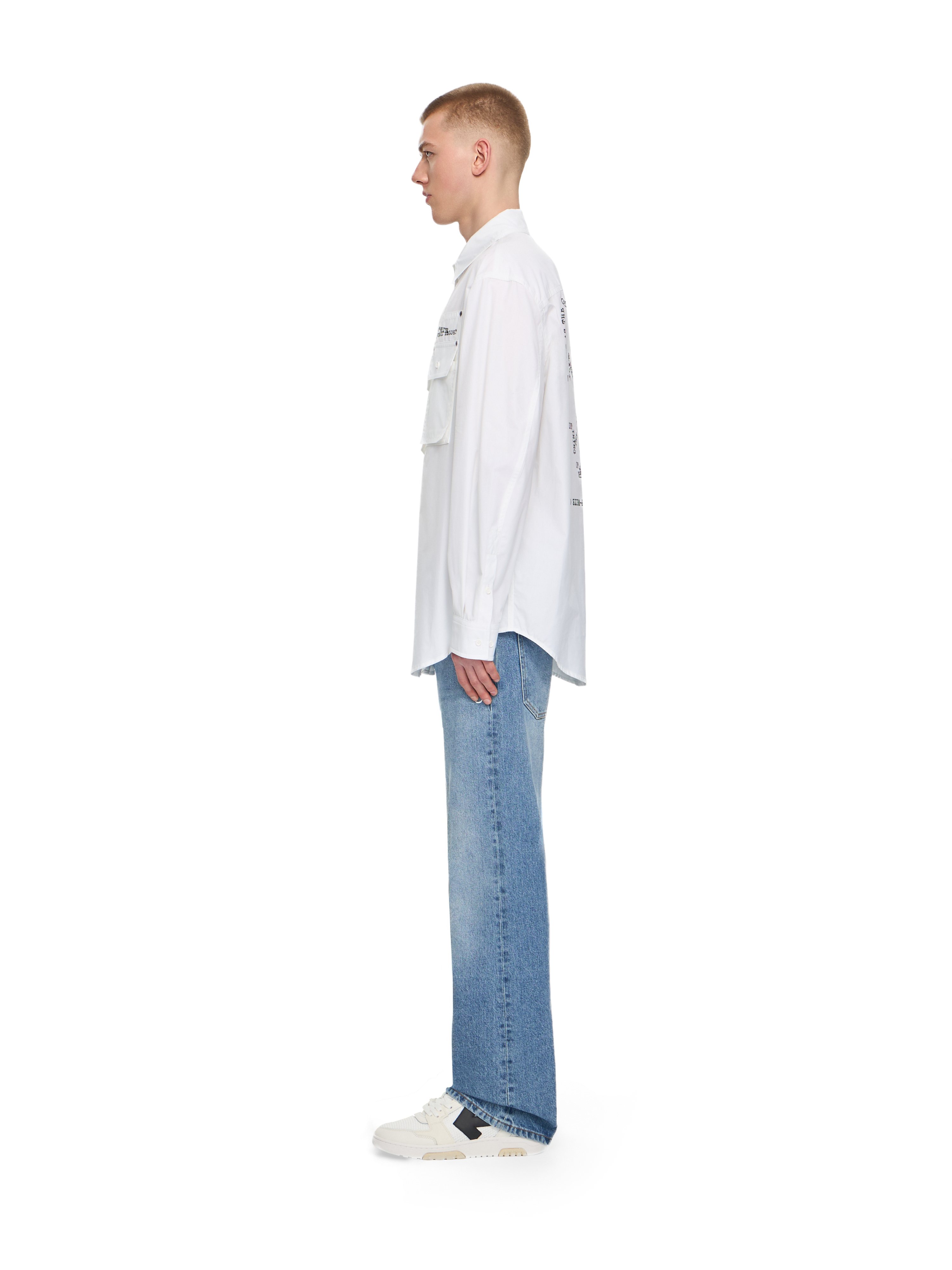 Off-white Type Arrow Poplin Overshirt In White
