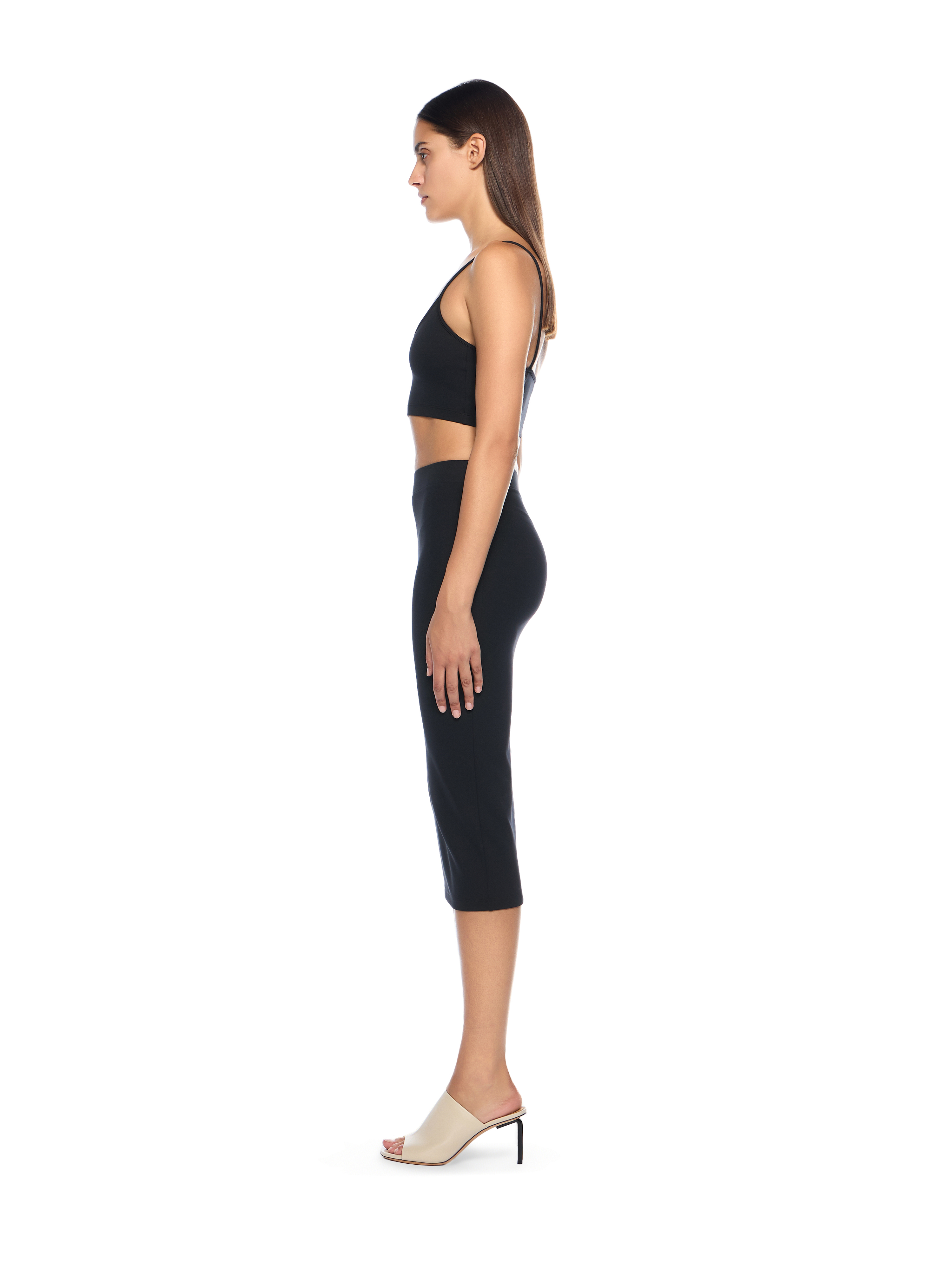  Off White Sleek Spaghetti Strap Top - Female  Black-white 42 