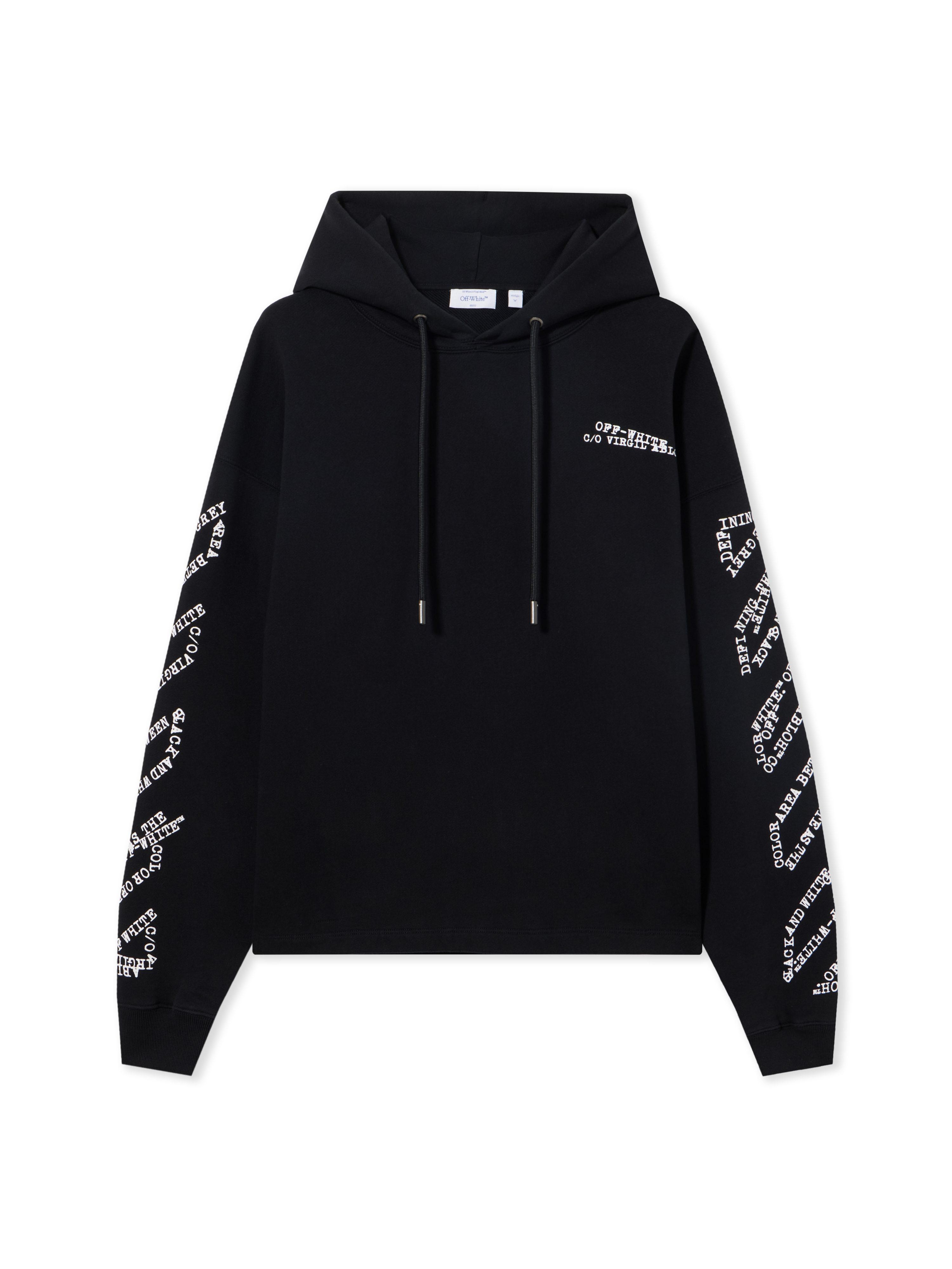 Off-White Type Arrow Diagonal Loose Hoodie - Man Sweatshirts Black L - Immagine 2