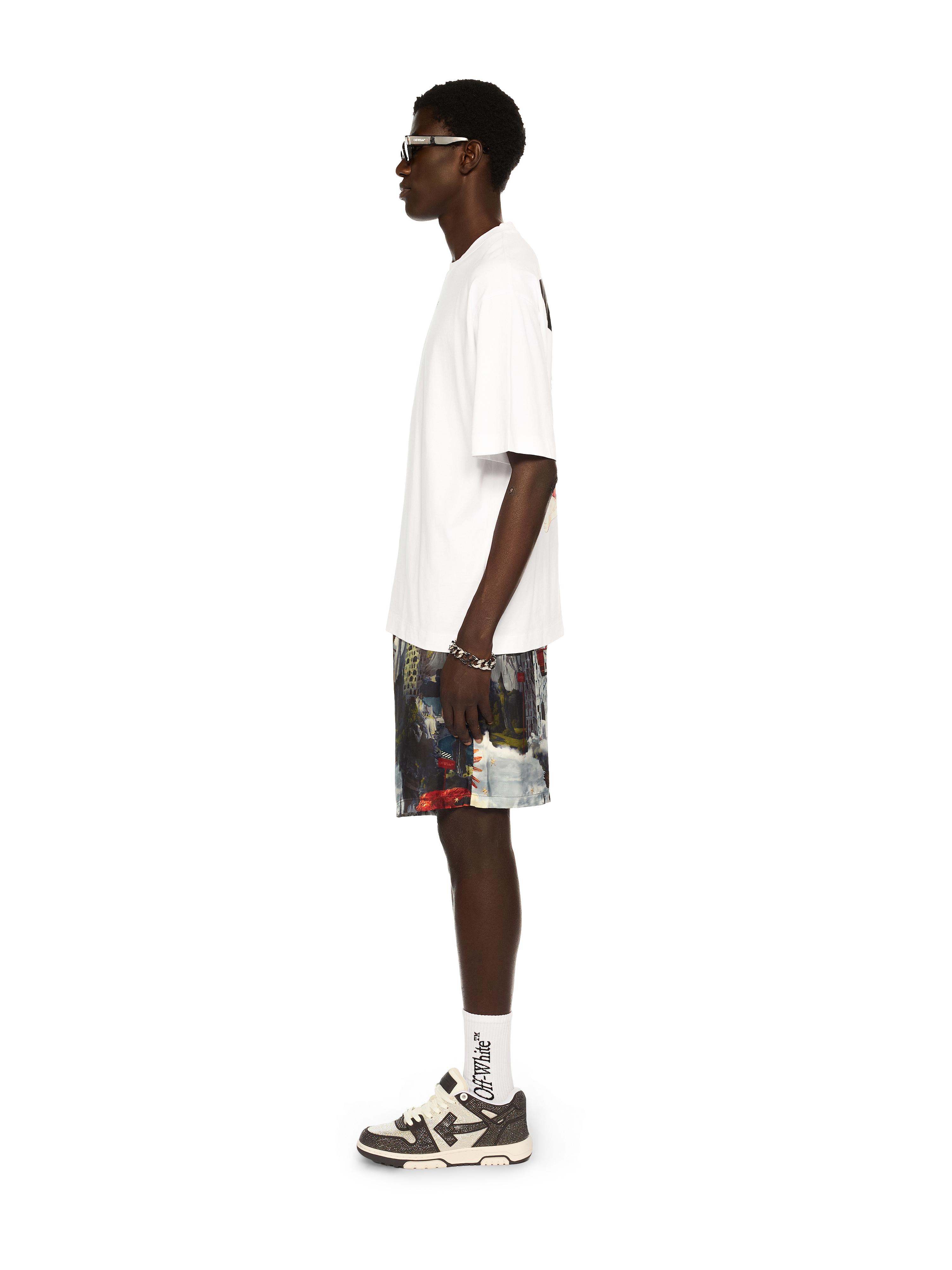 Off-white Thinkman Arrow Skate Logo Tee In White