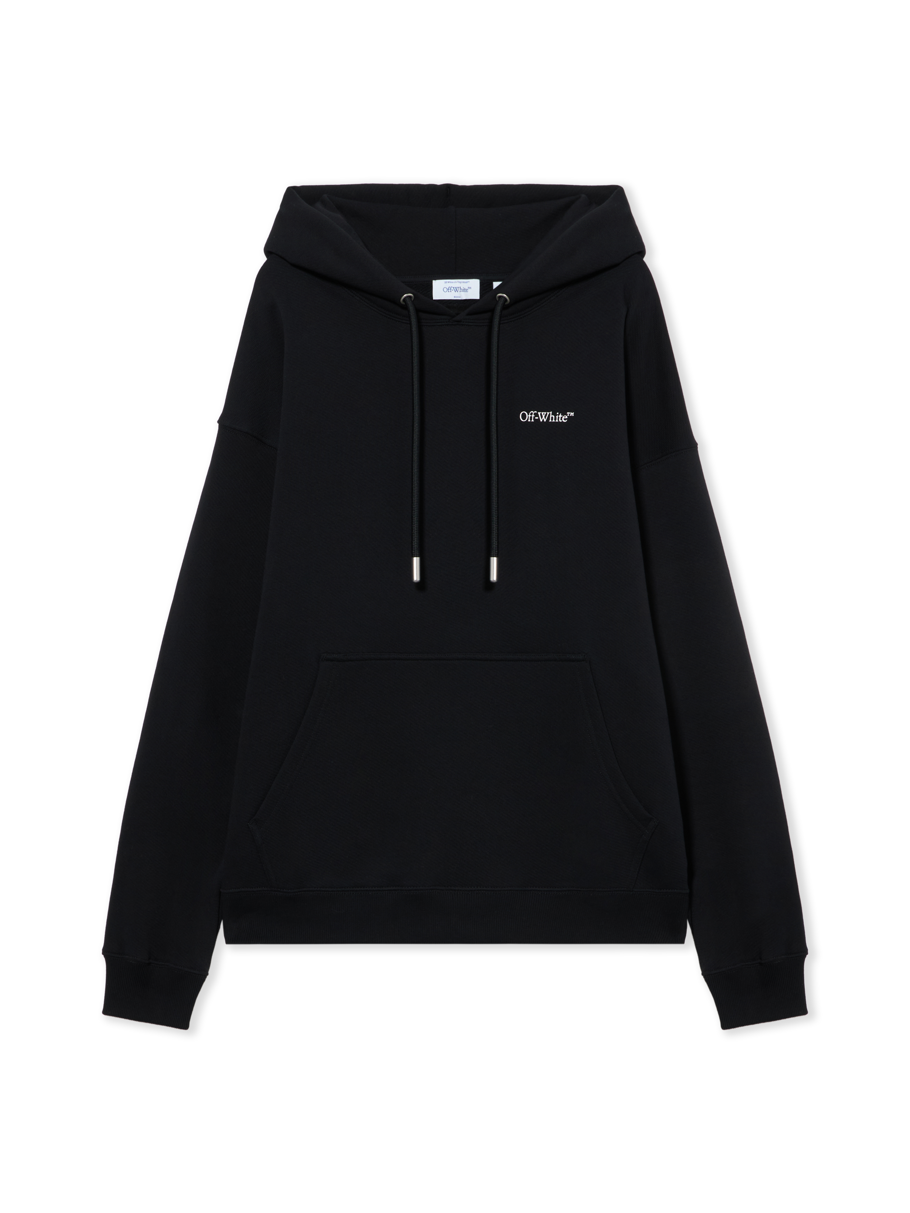 Off-white Mens Black - Anthracite Bookish Relaxed-fit Cotton Skate Hoody