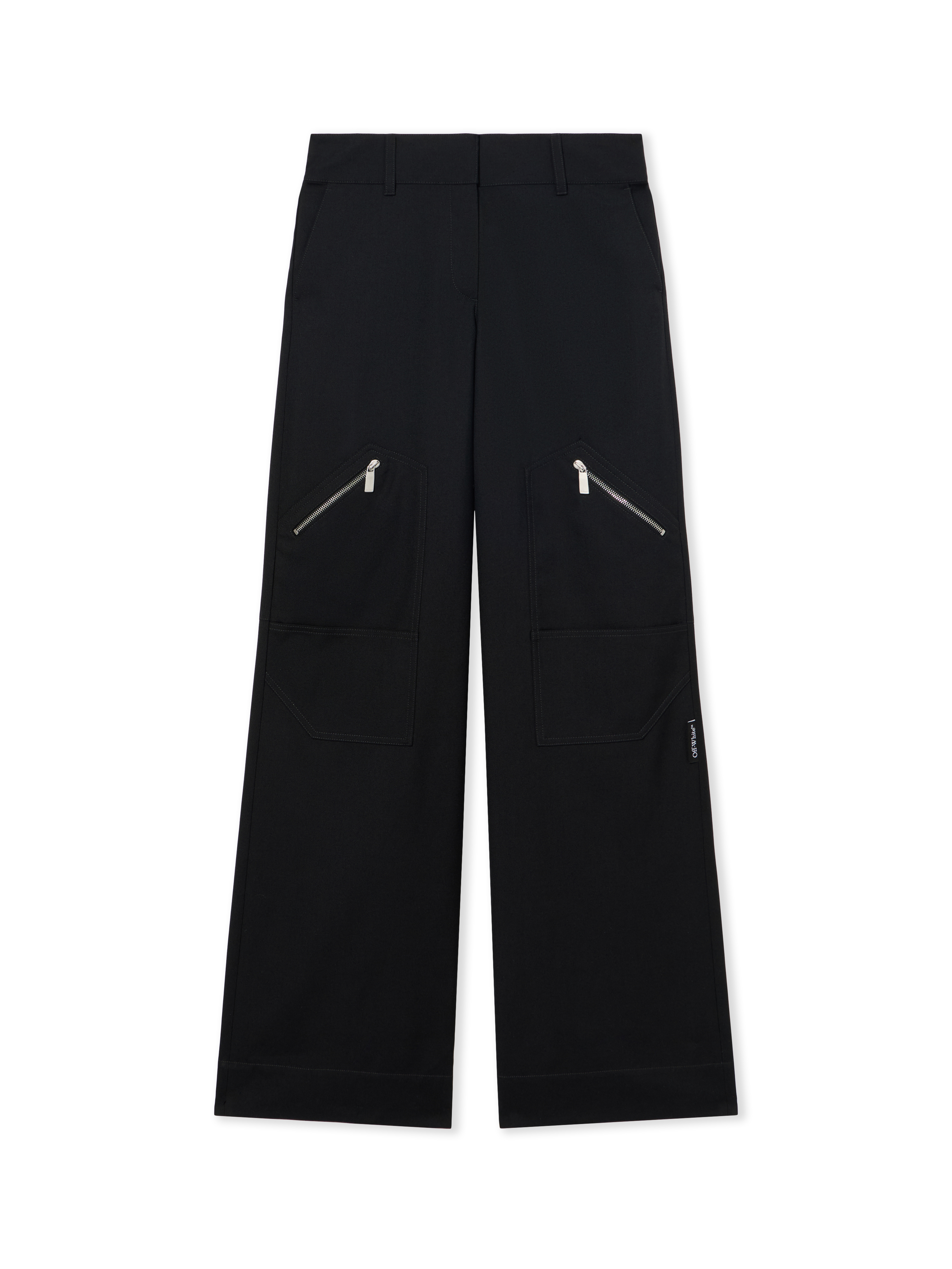 Off White Donna Black-No Color Pantaloni Cargo In Gabardine - Pantaloni E Jeans 38