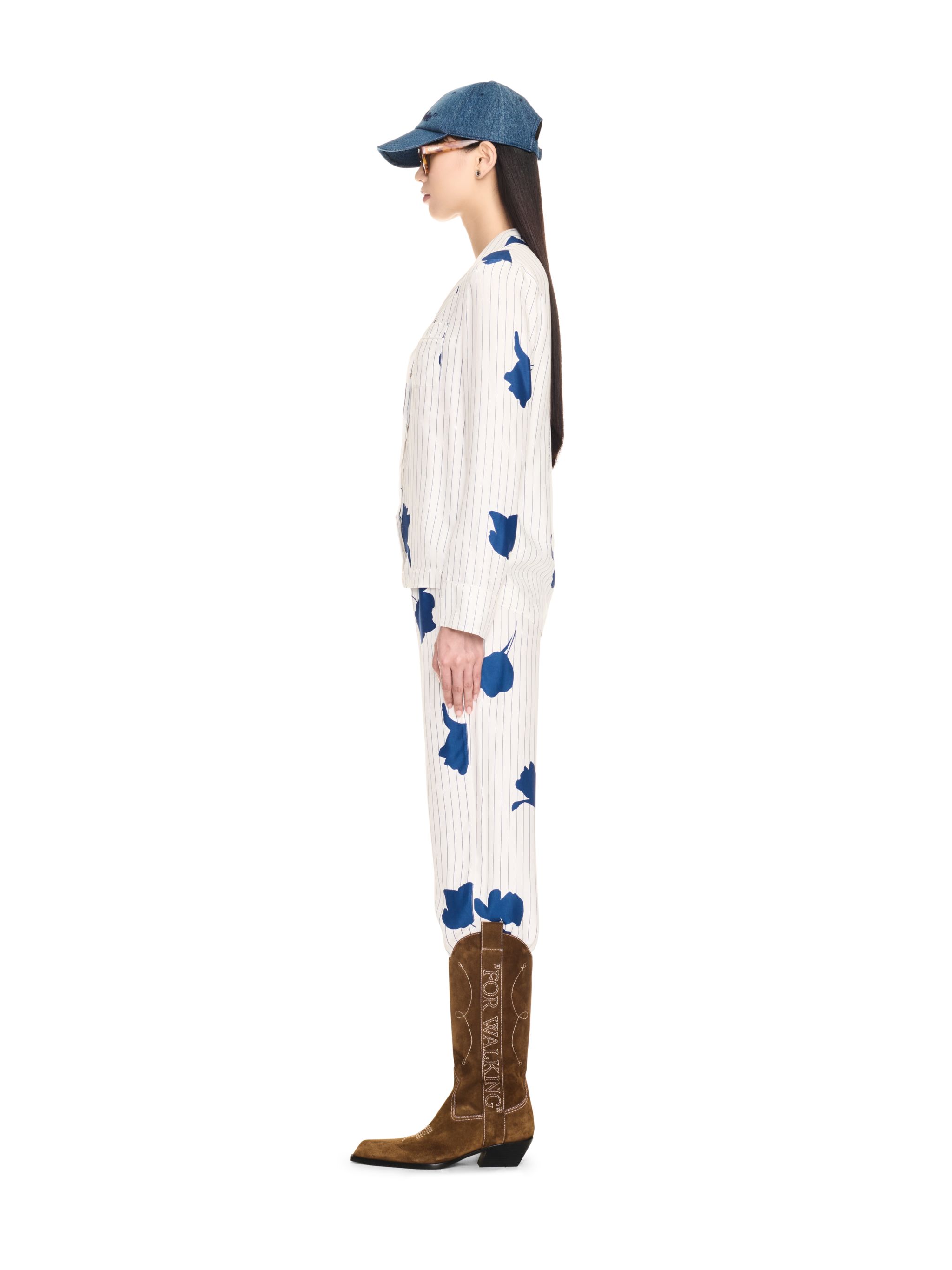Off-white Stripe Flwr Pajama Ls Shir In White