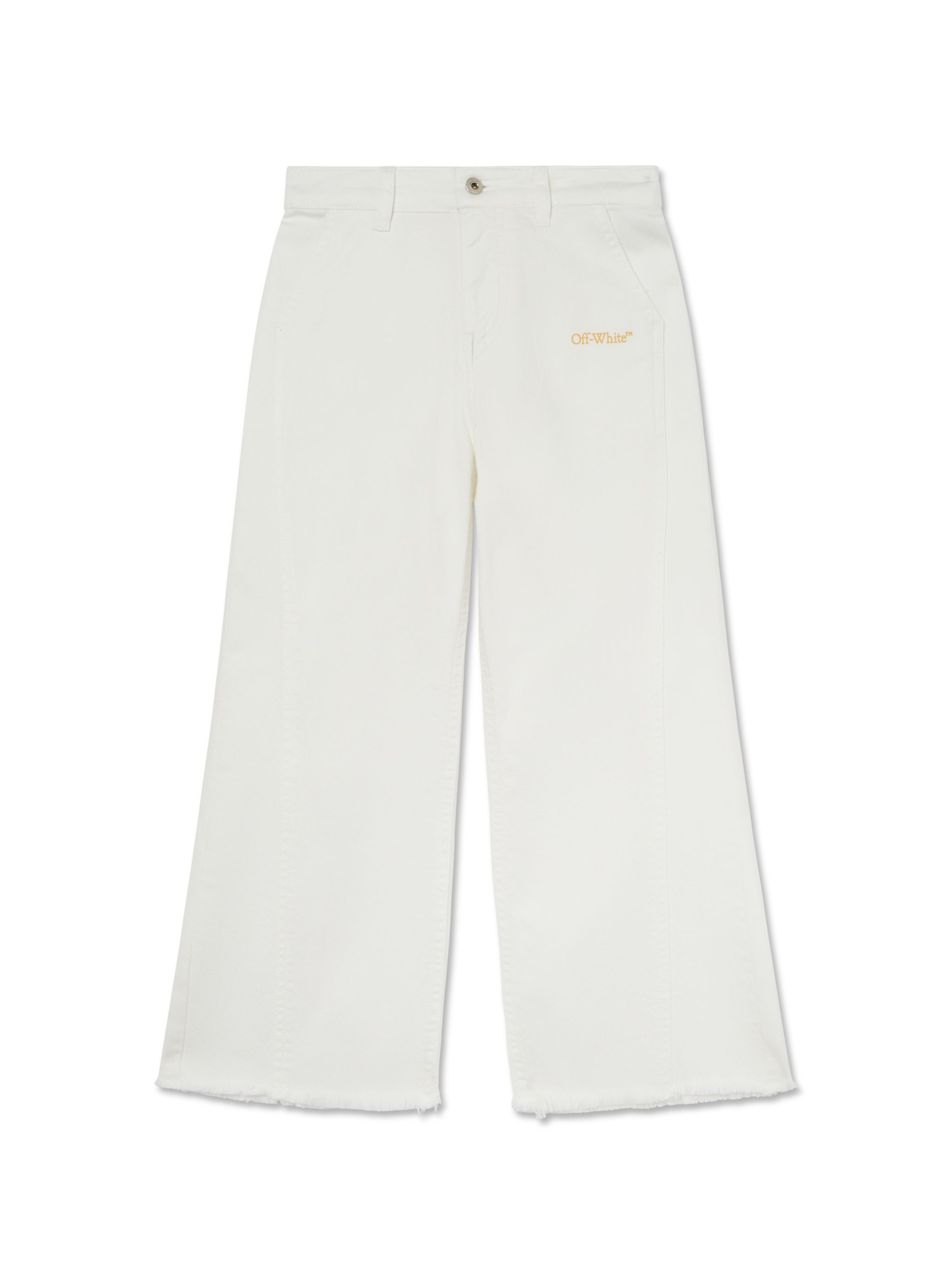 Off-white Diagonal Bookish Denim Pants In White