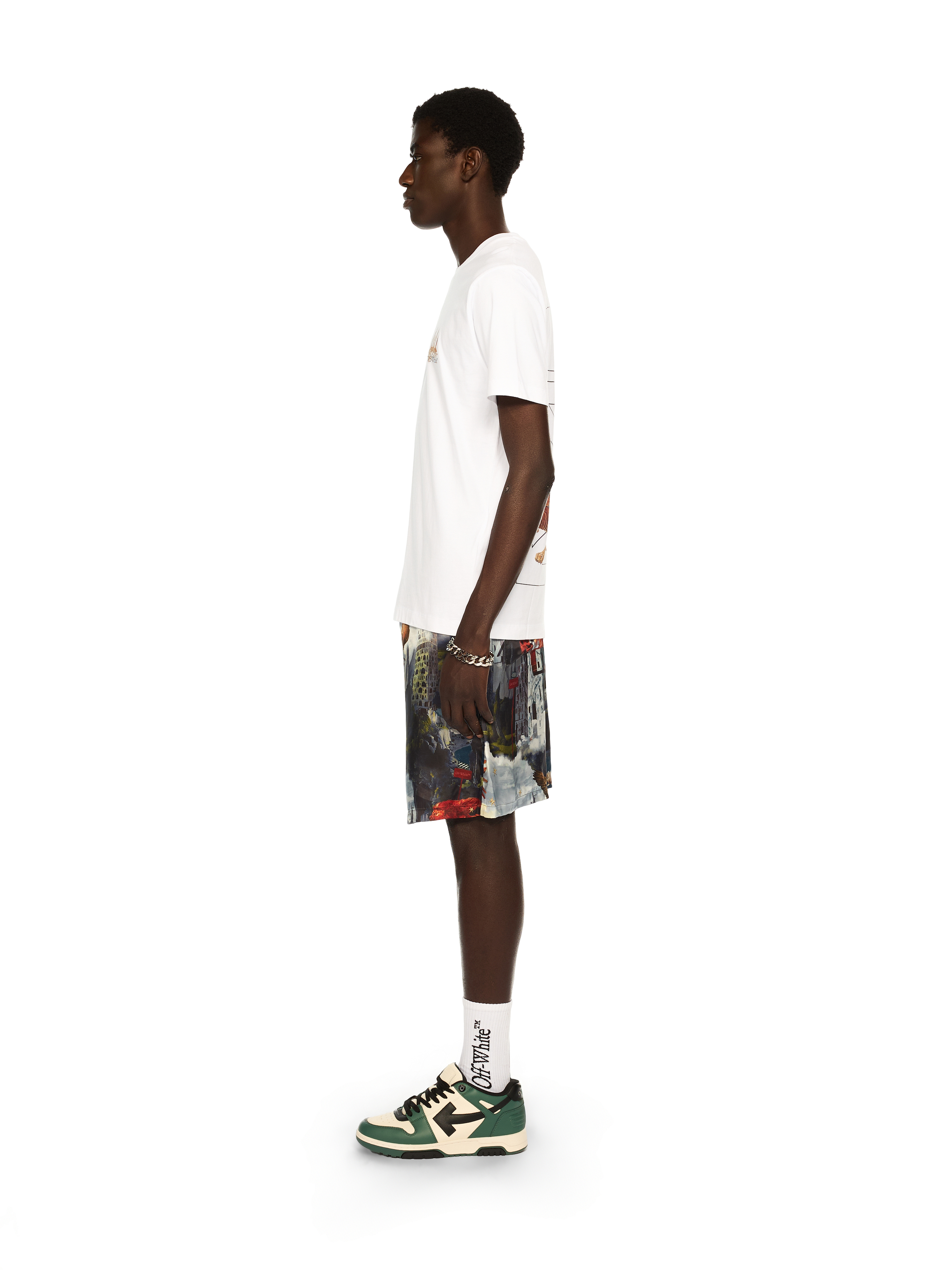  Off White Building Arrow Slim Logo Tee - Male Sale Check White - Black M 
