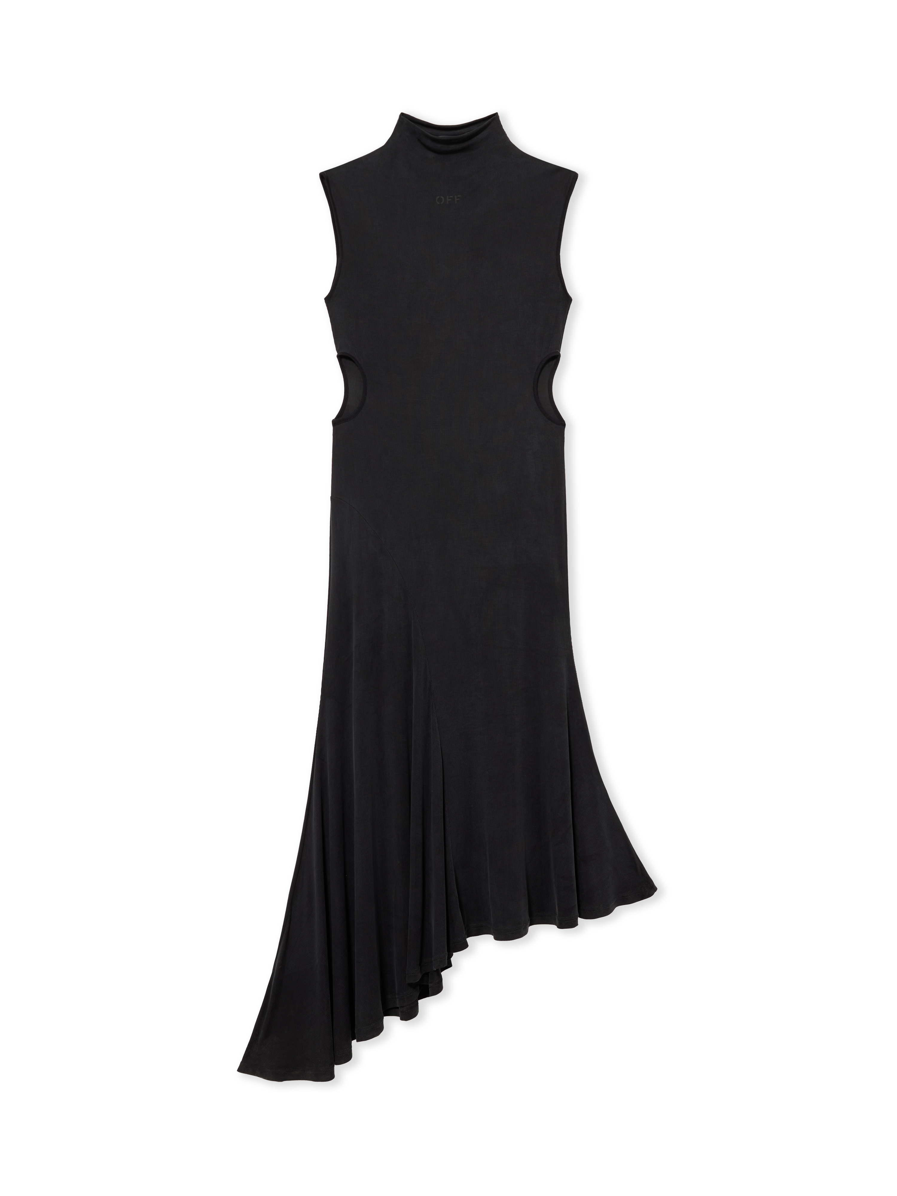 Off White Donna Black-Black Abito Cupro A Coste Meteor Asimmetrico - Abiti 42