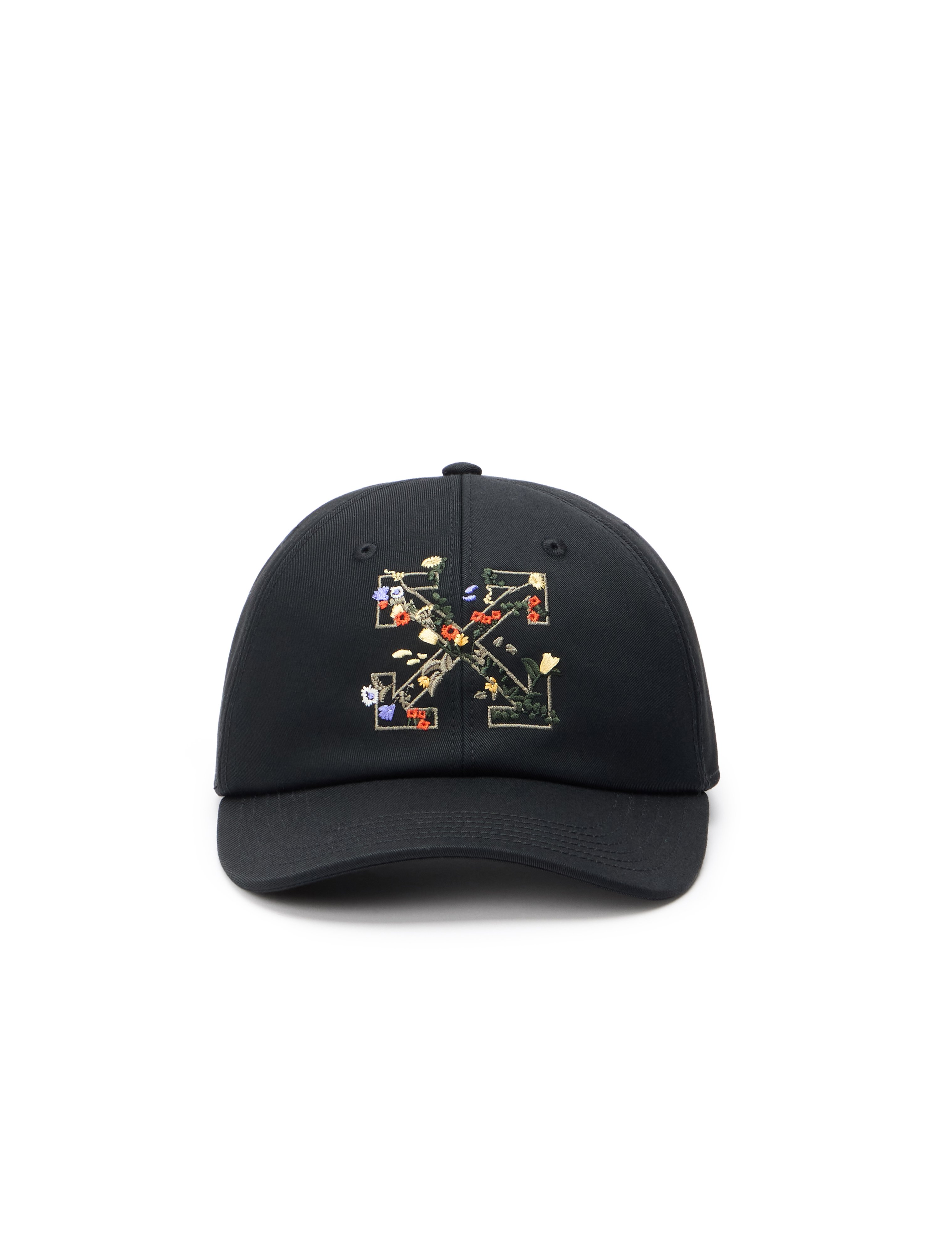 Off-white Arrow Floral Baseball Cap In Black