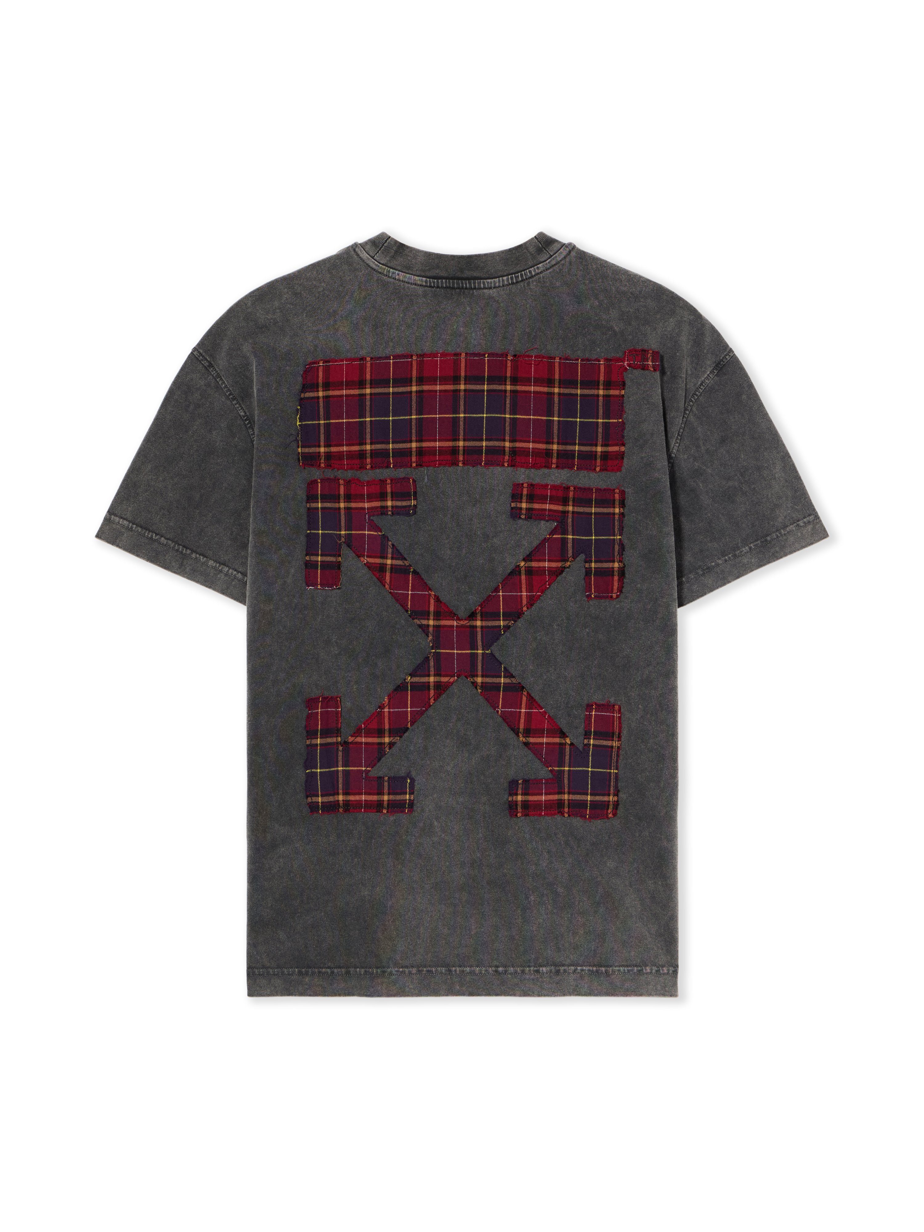 Off-white Check Flan Arrow Logo Tee In Black