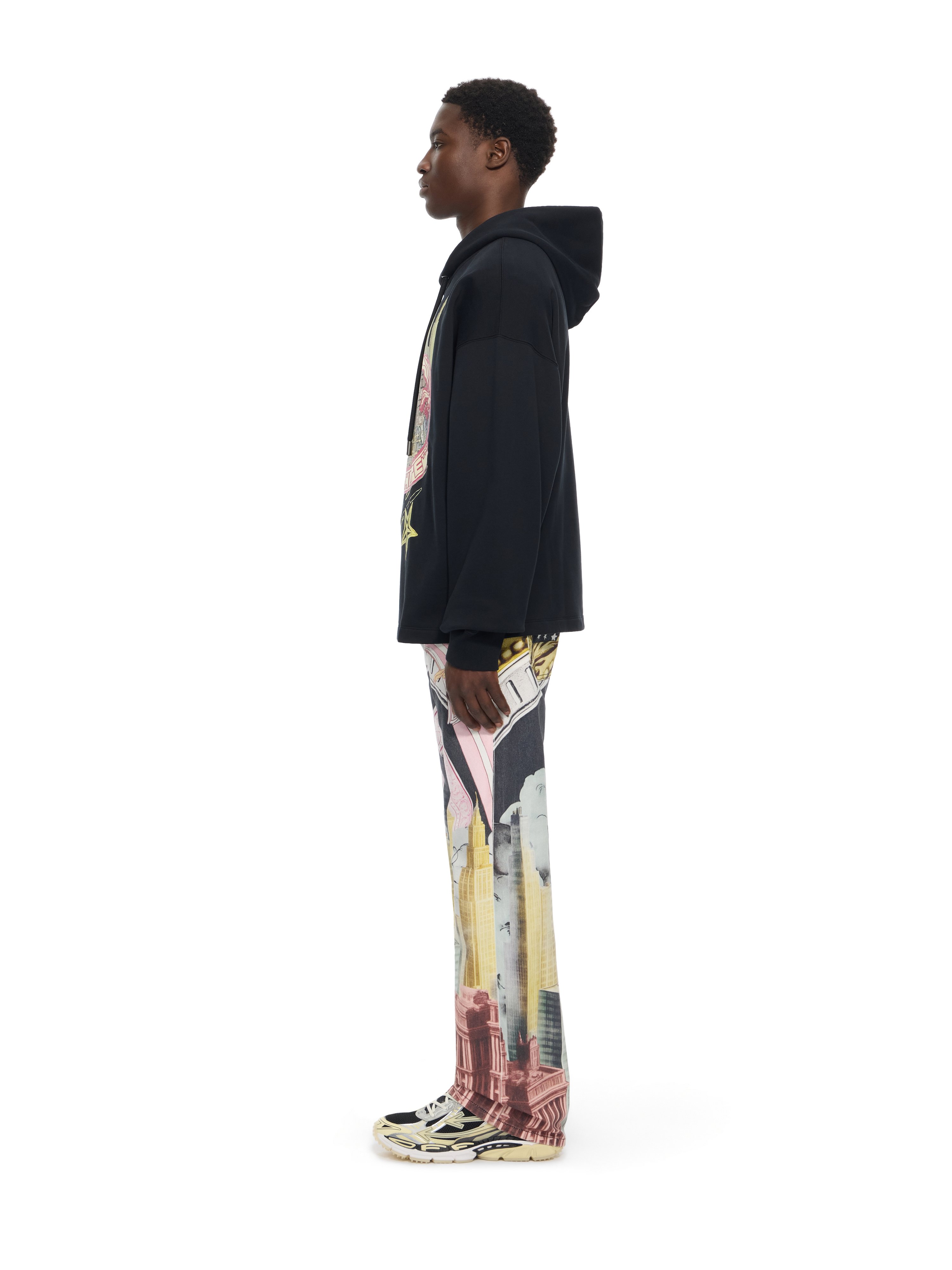  Off White Big Frame World Loose Hoodie - Male Pullover Black Xs 