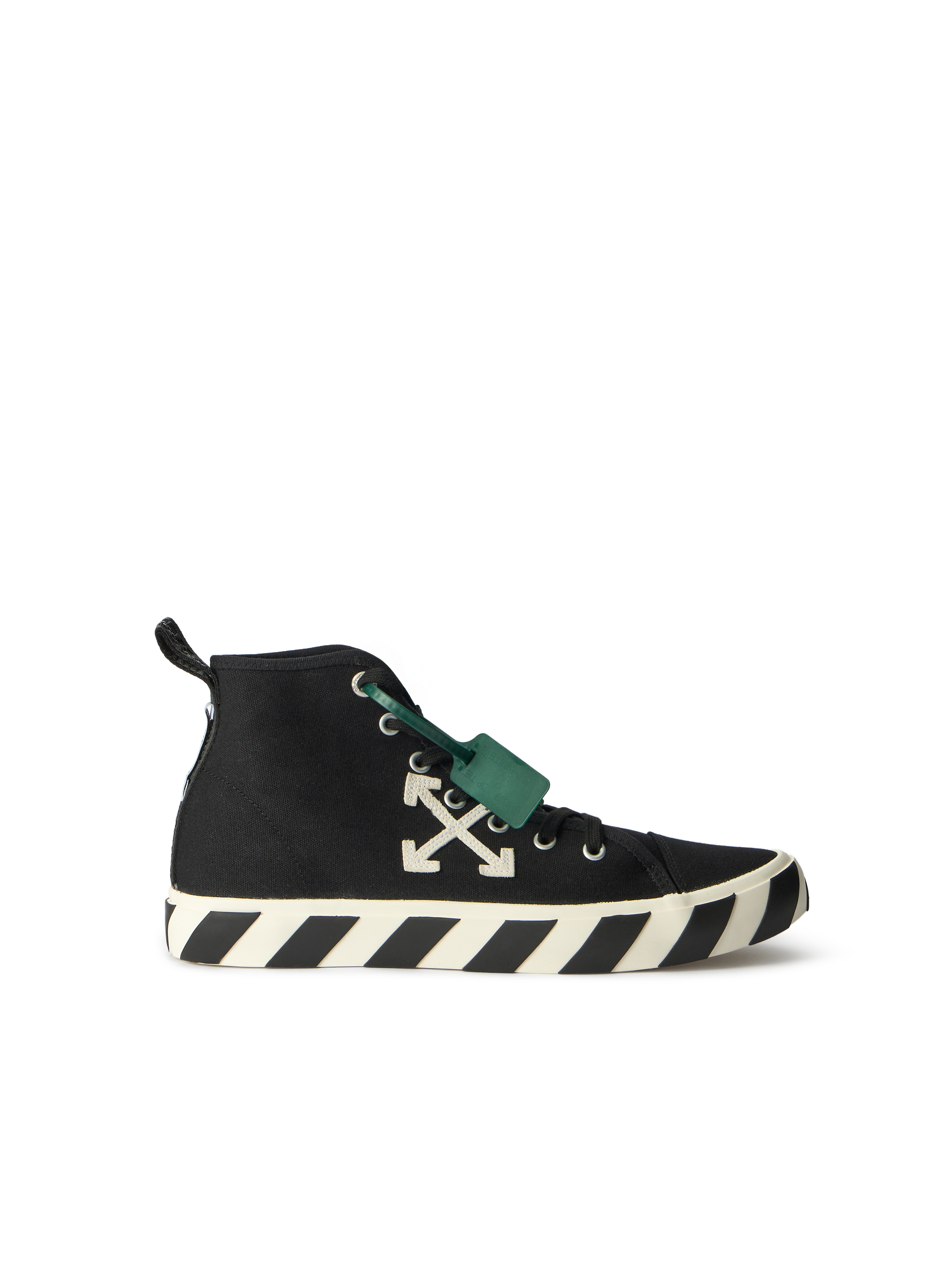 Mid Top Vulcanized Sneakers in Black-White for Men | Off-White™