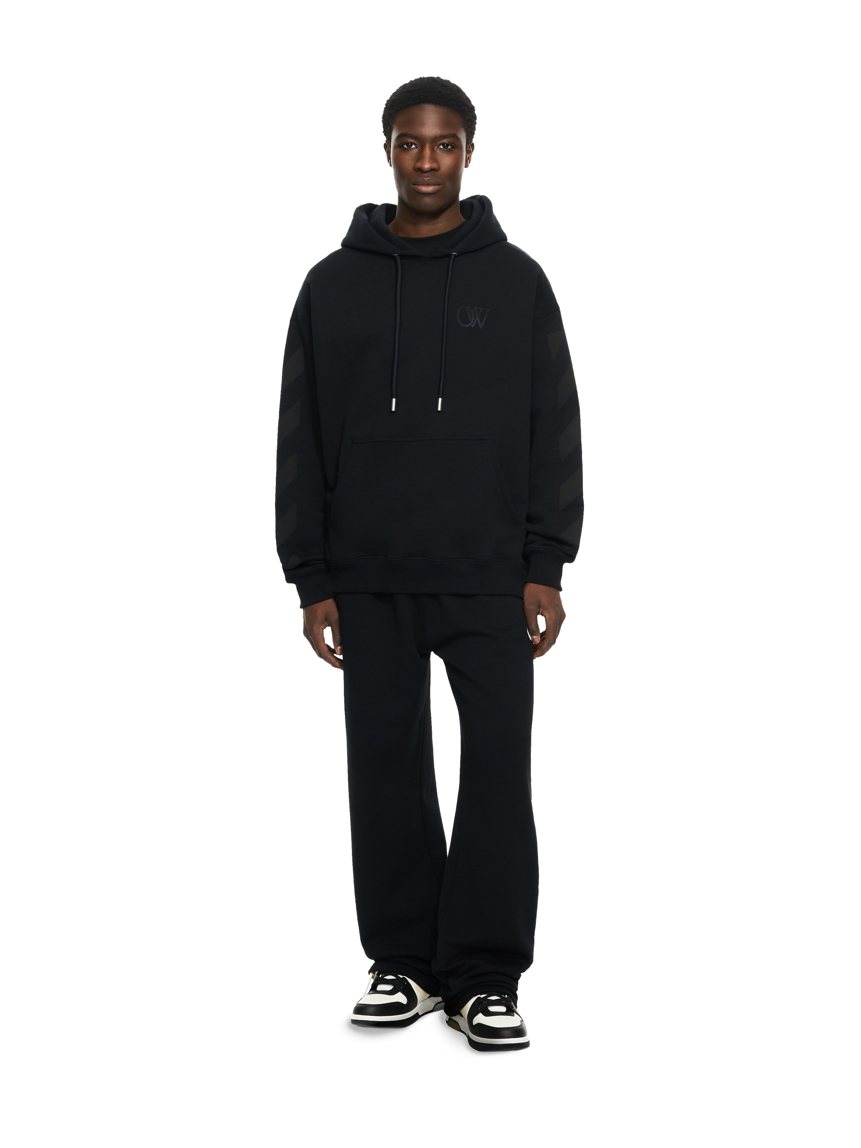  Off White Diagonal Skate Hoodie - Male Pullover Black-black L 