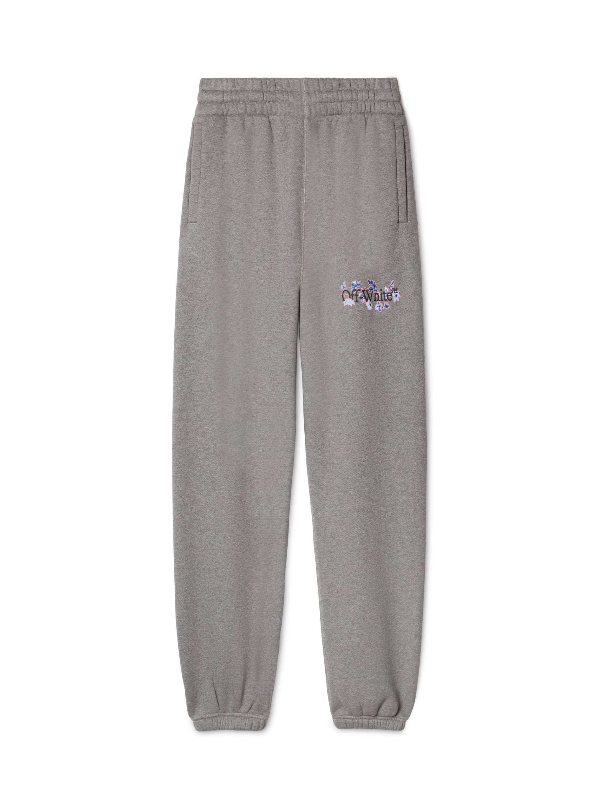 Off-white Flower Bookish Cuff Pant In Gray