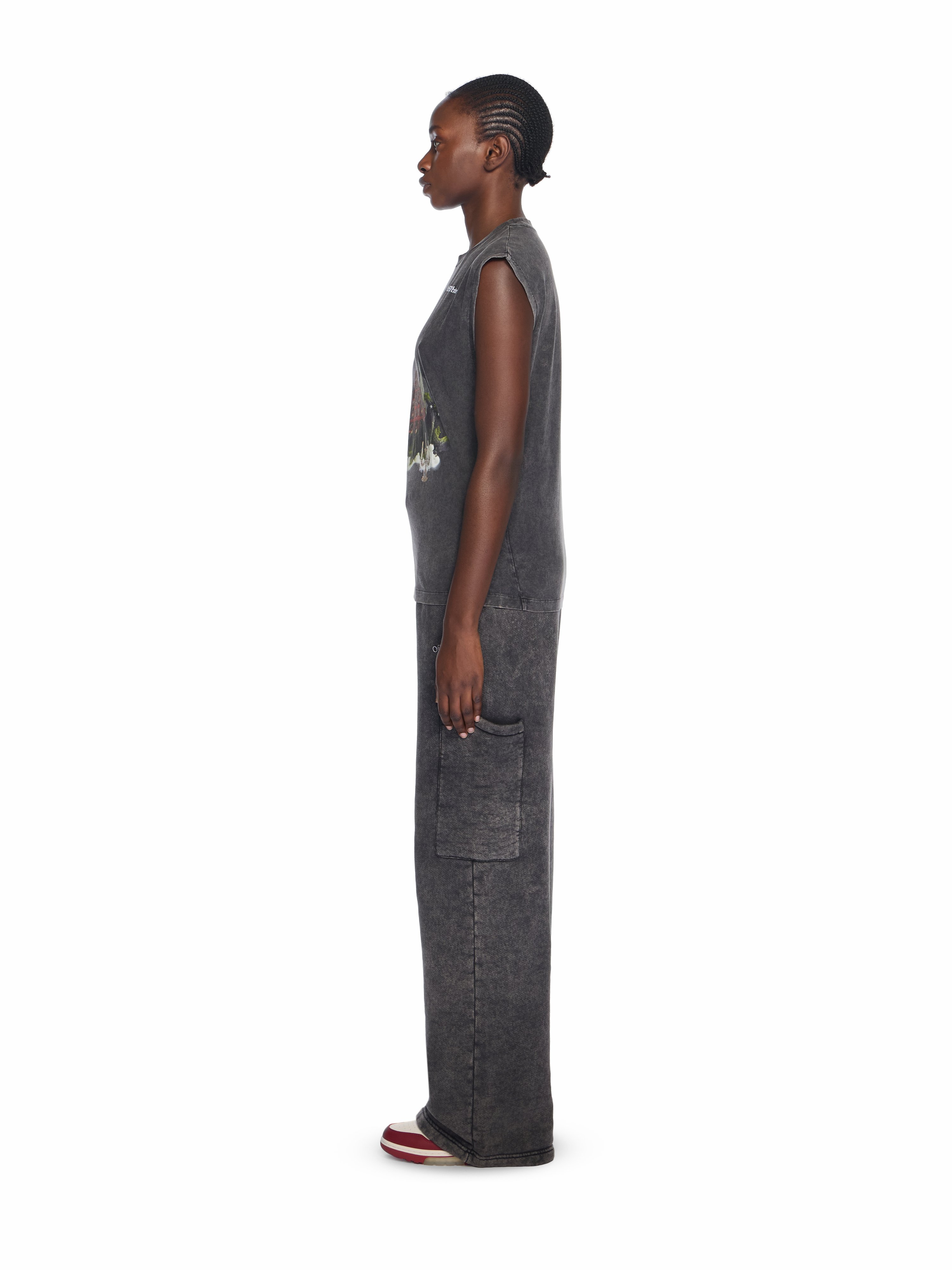  Off White Landscape Arrow Tank Top - Female  Marble Black-white Xs 