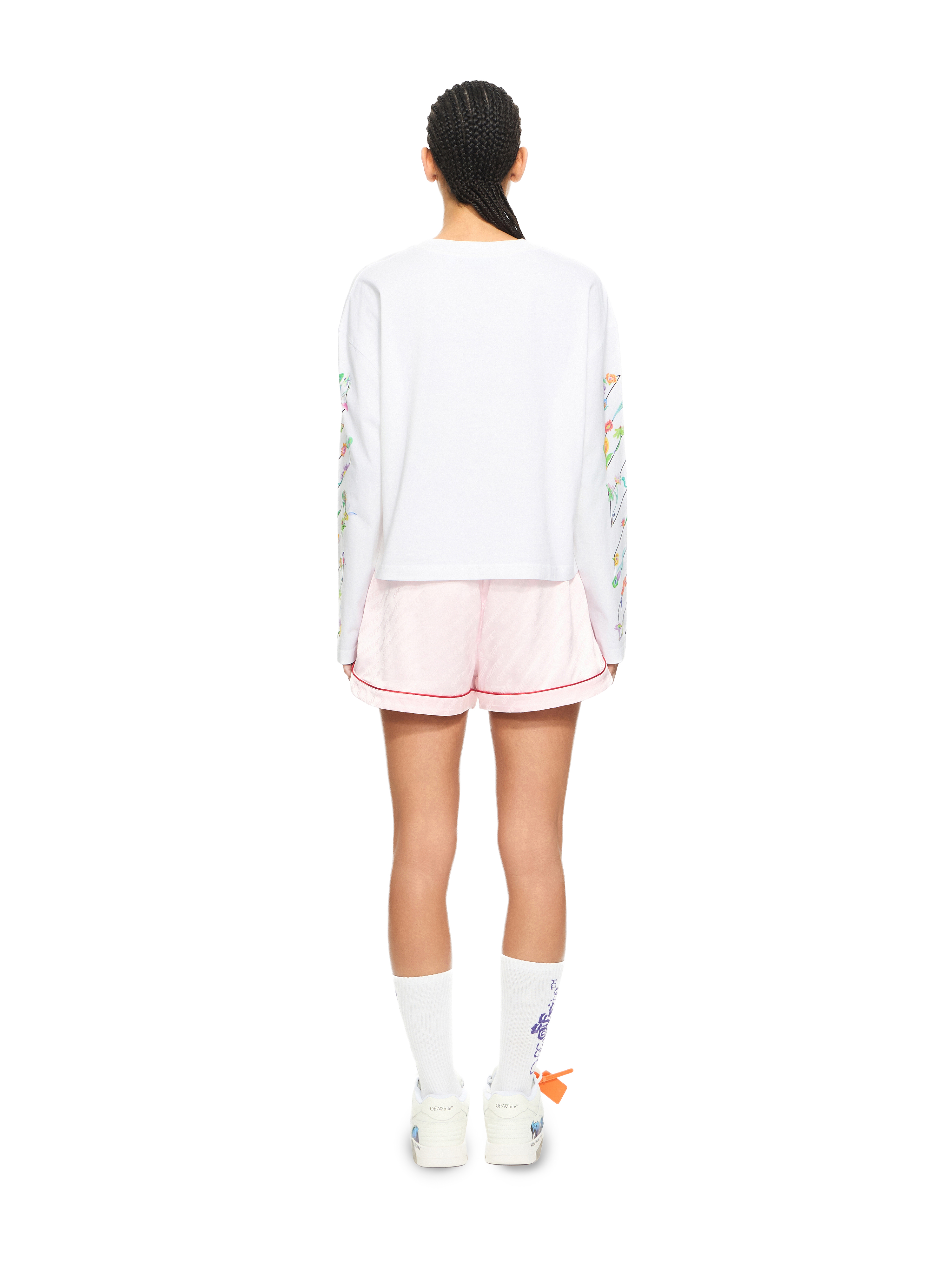 Off-white Diag Glowing Flower Long Sleeve T-shirts In Multi