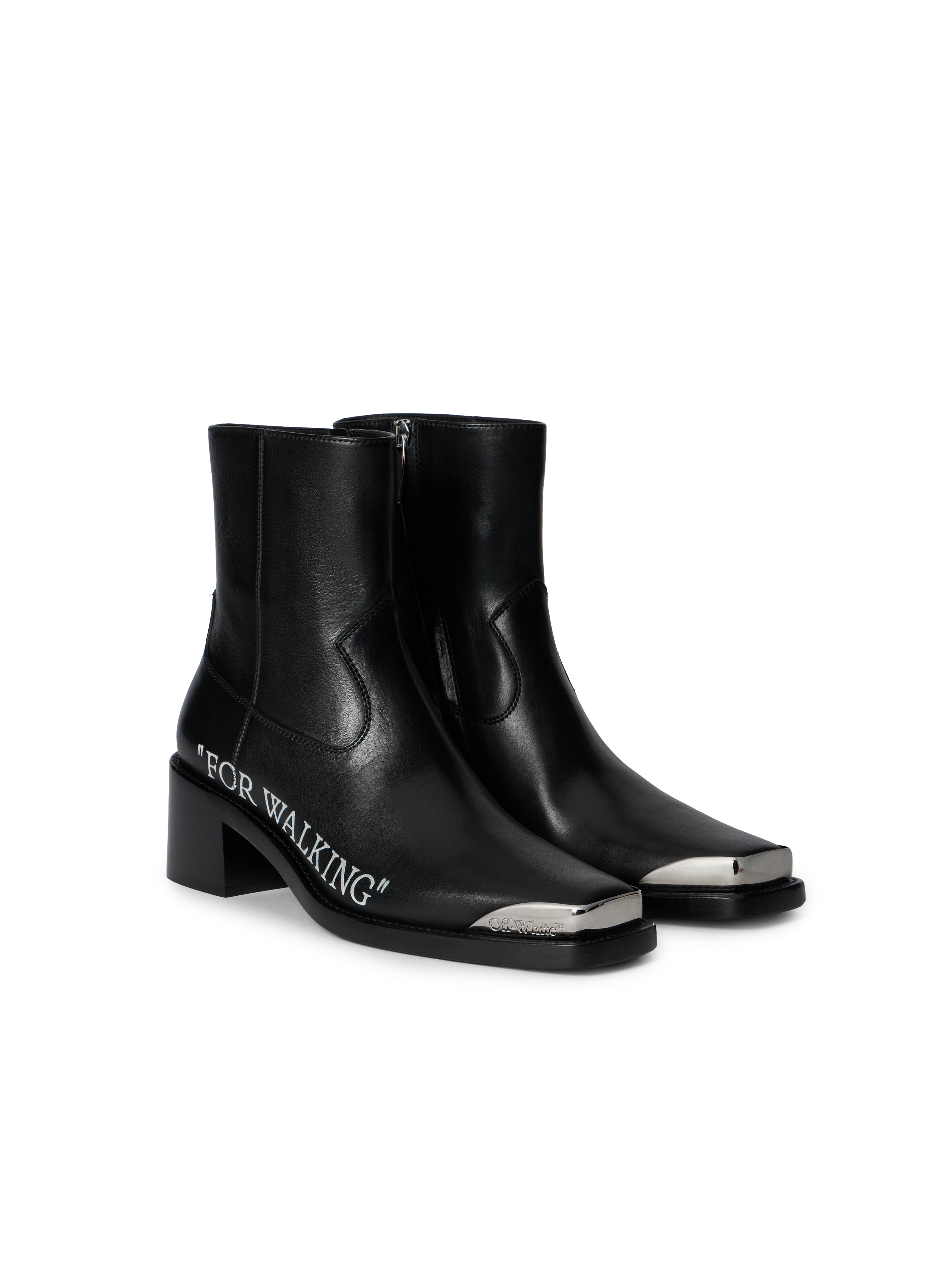  Off White For Walking Texan Ankle Boots - Female  Black - White 37 