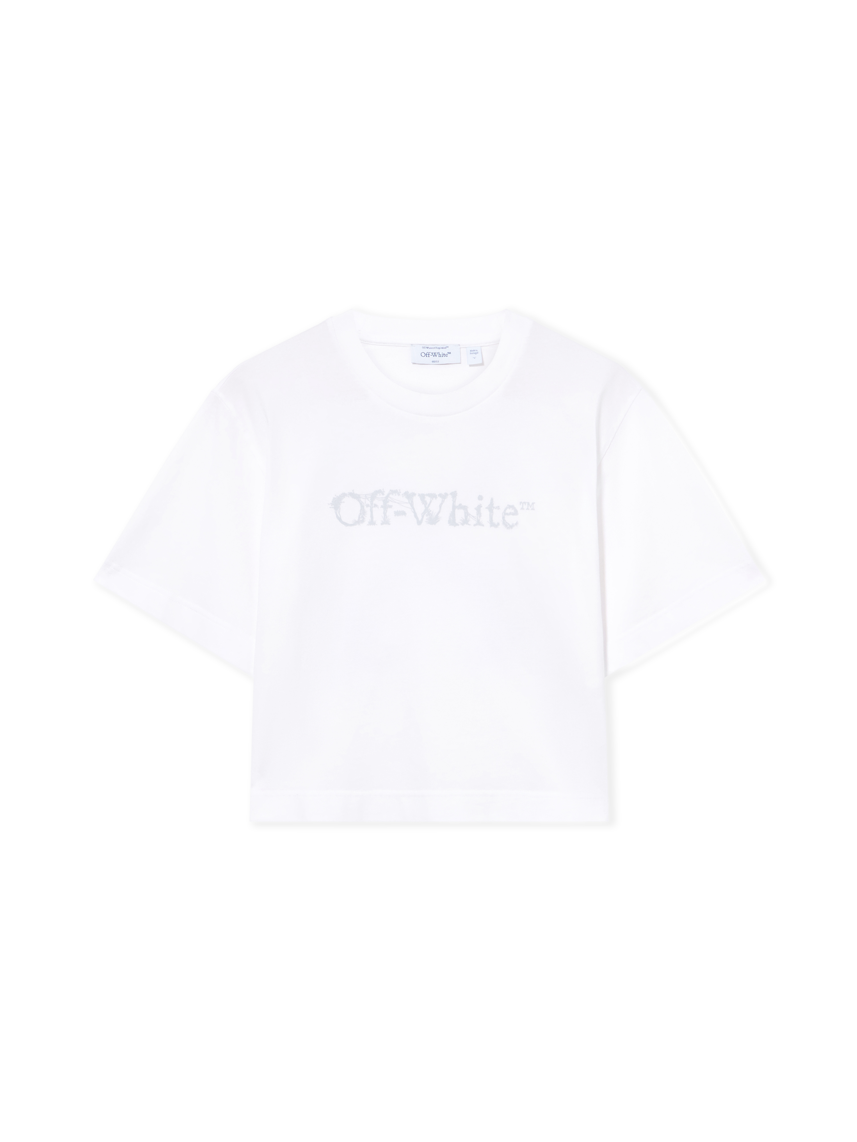 Off-white City Nature Arrow Crop Tee In Ivory Heather