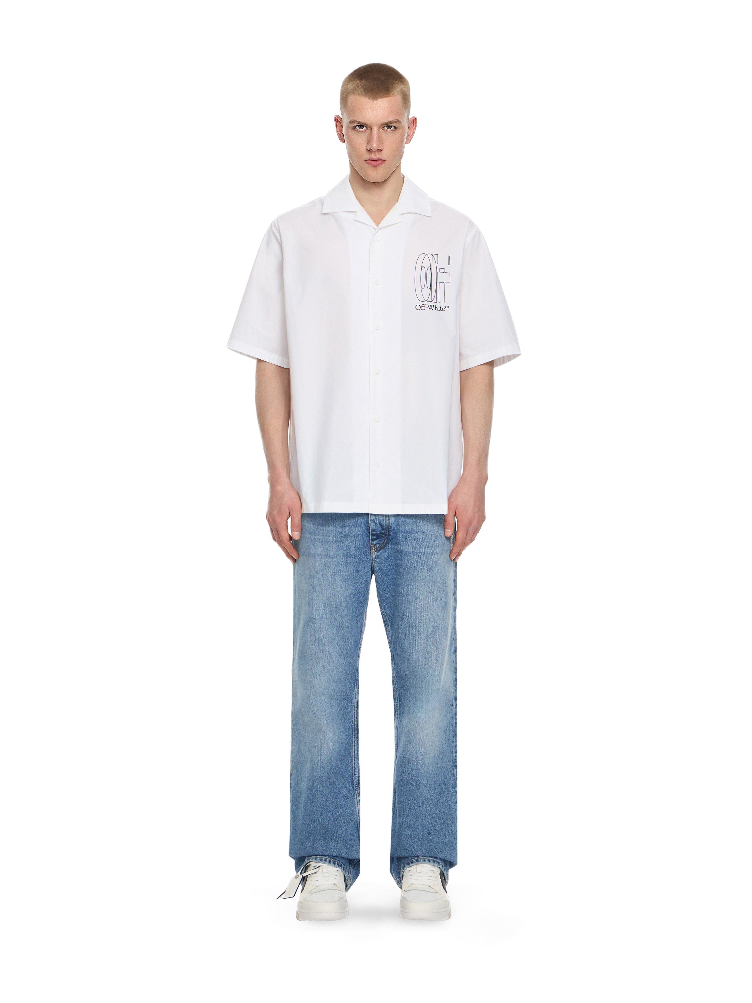 Off-White Outline Double Arrow Bowling Shirt