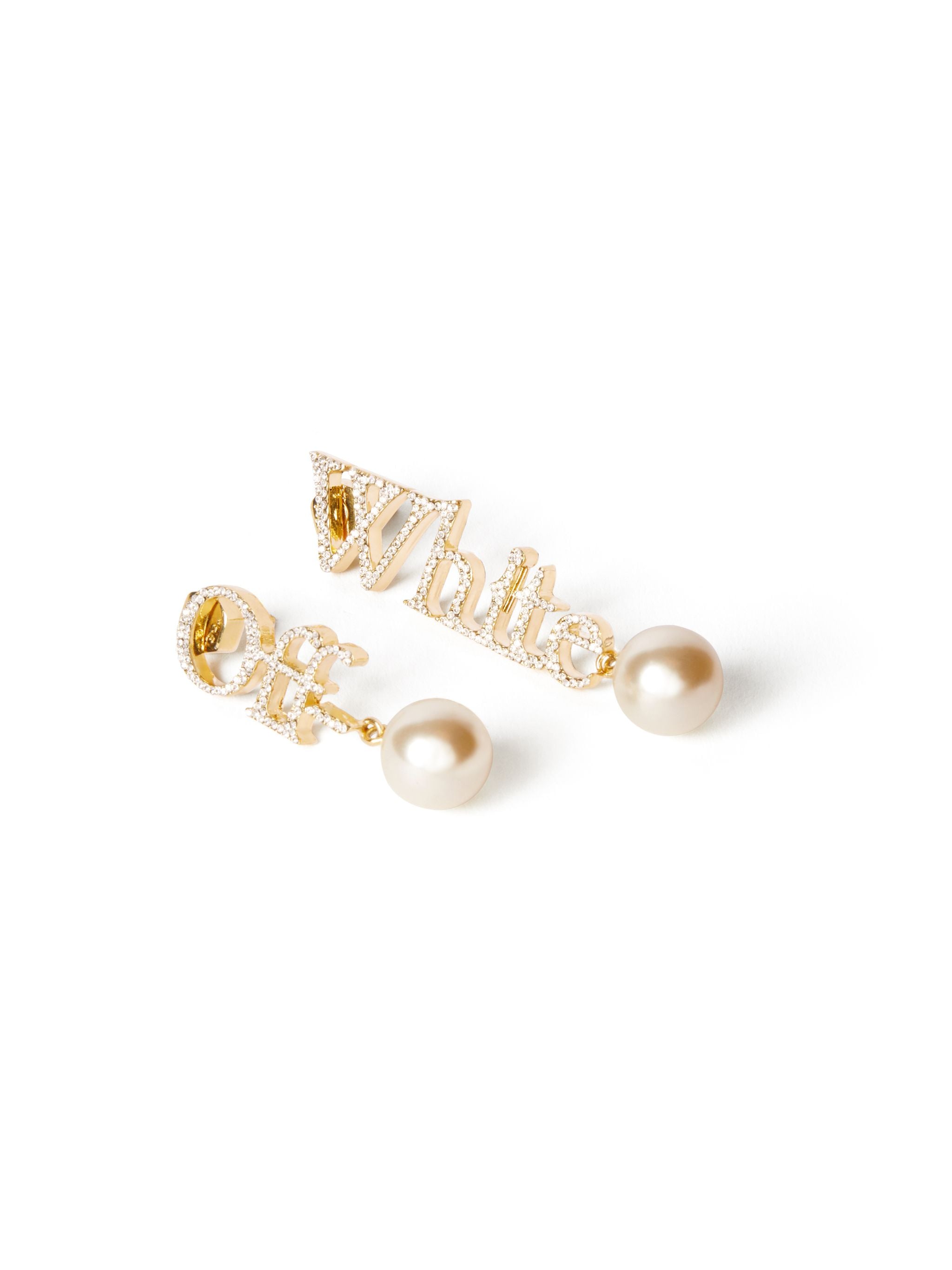  Off White Strass + Pearl Logo Earrings - Female Ohrringe Gold O/s 