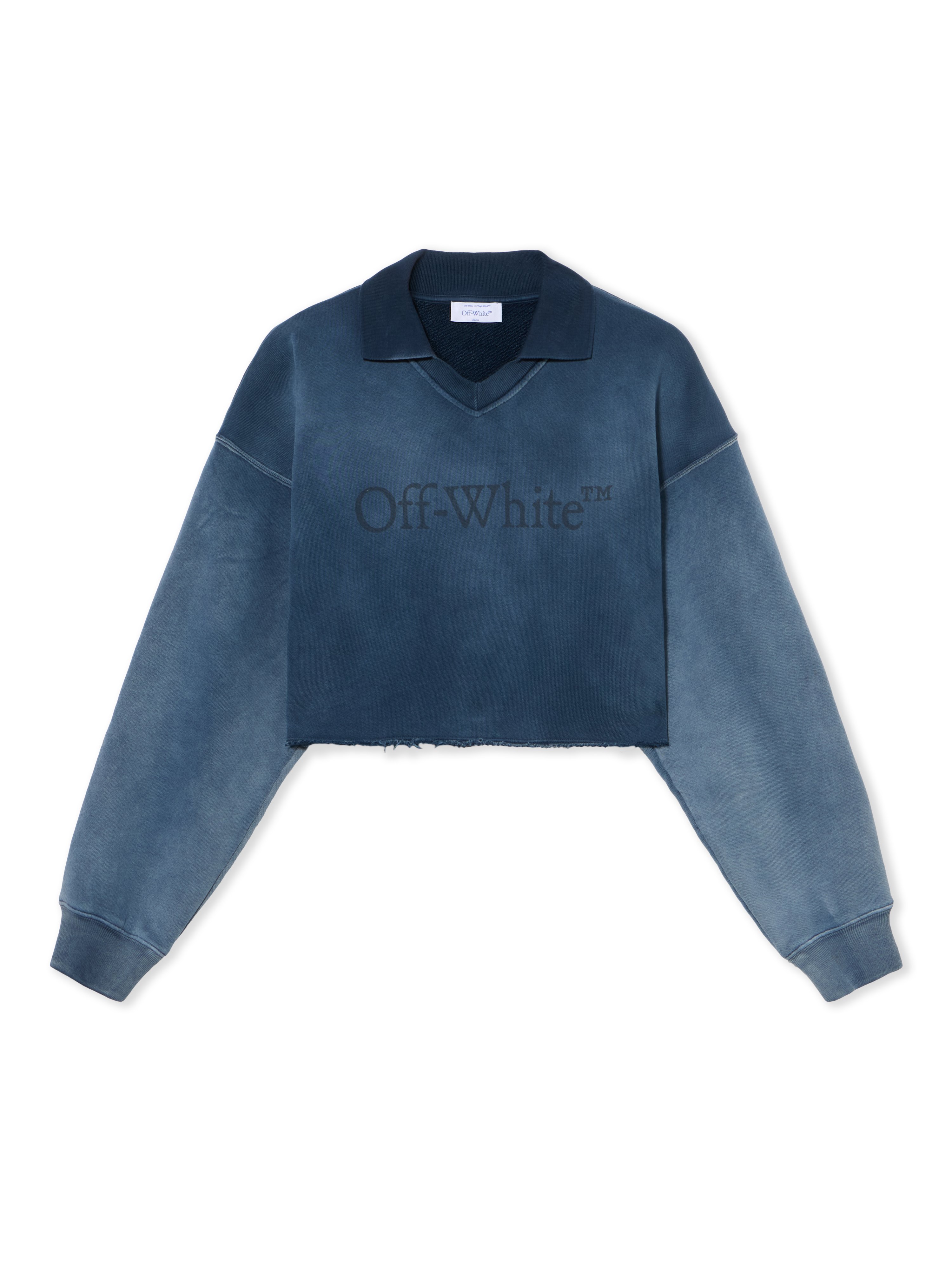 Off-white Laundry Crop Polo Sweatshirt In Blue
