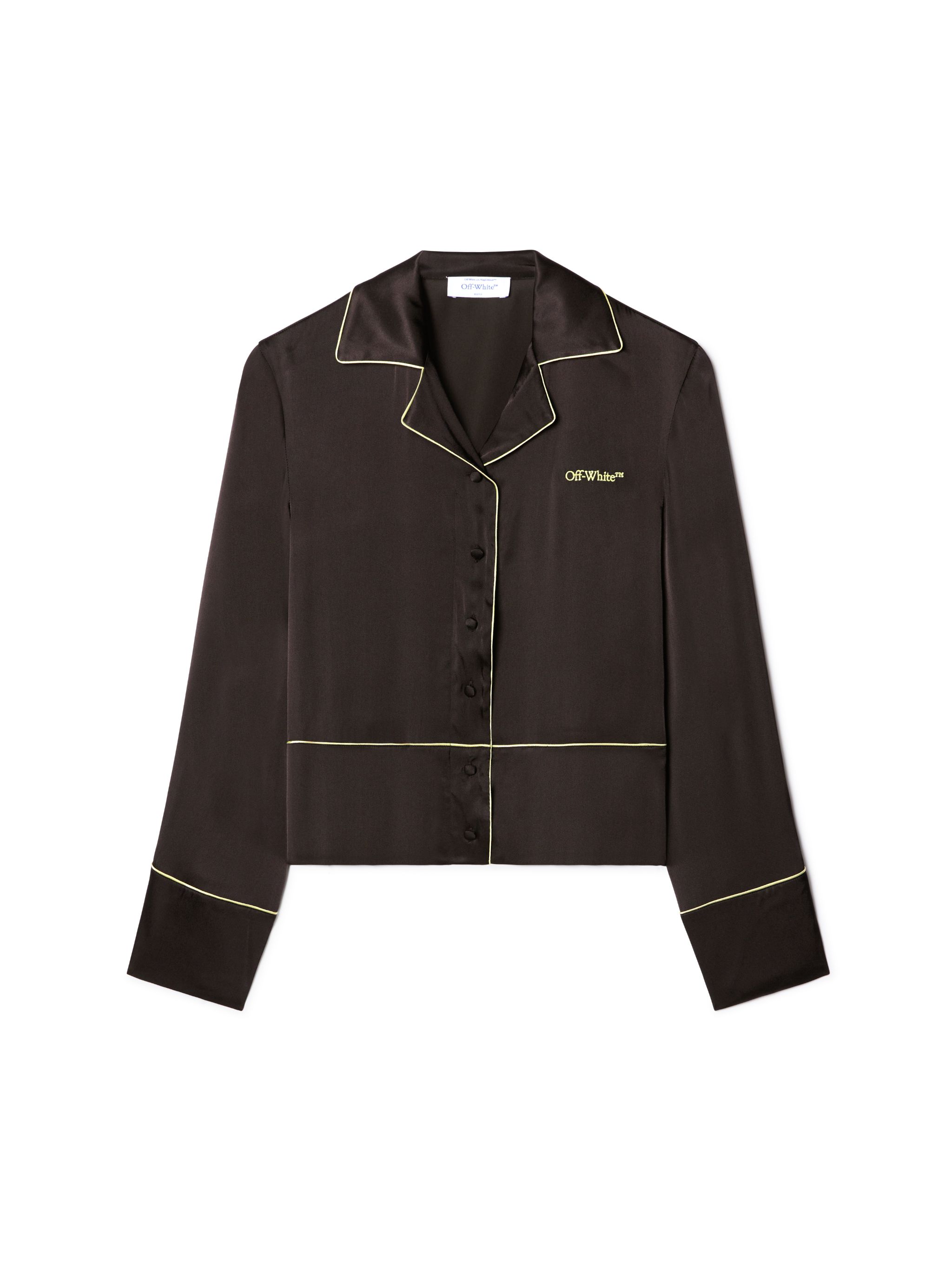 Off-white Pajama-style Black Shirt In Acetate In Black