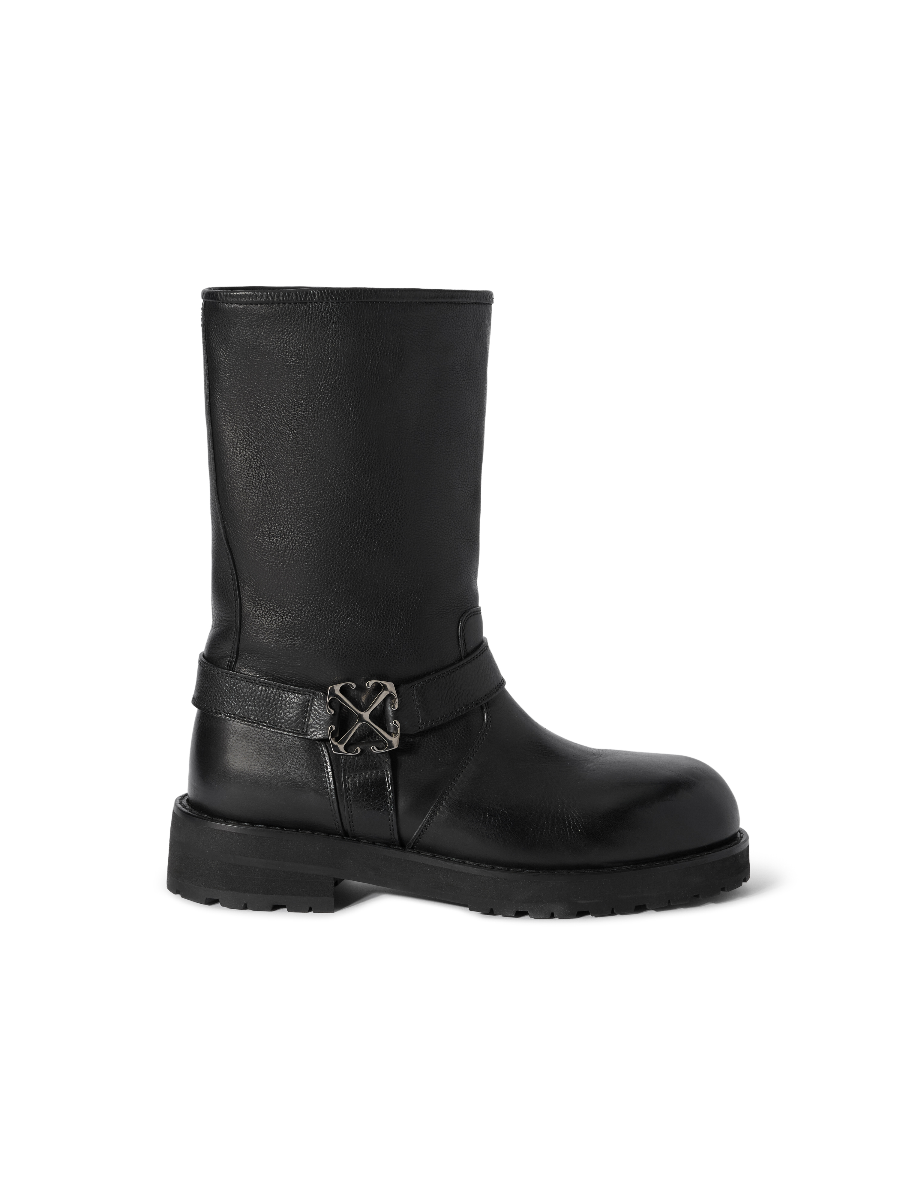 Off White Donna Nero Stivaletti Alla Caviglia In Pelle - Immagine 2
