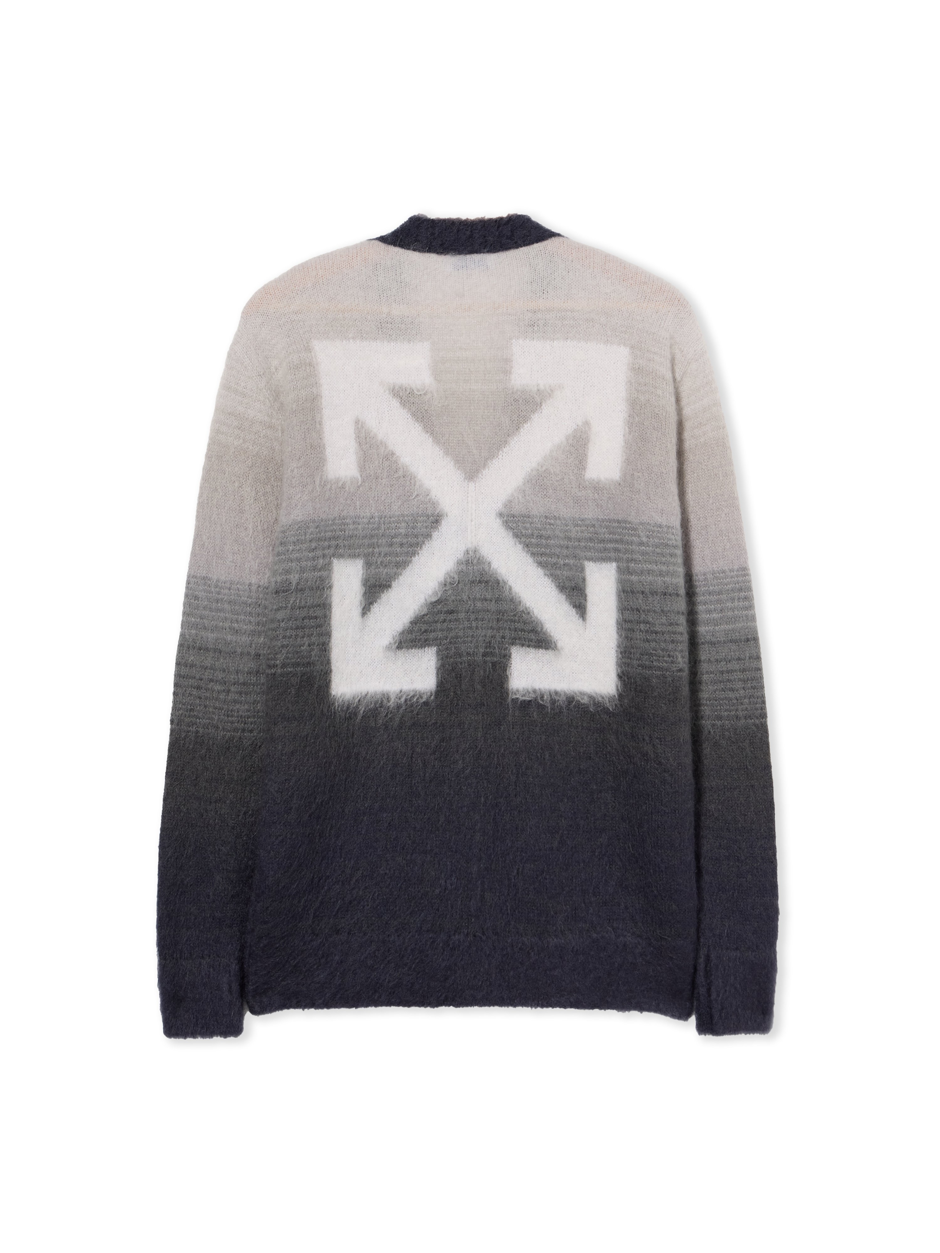 Off-white Mohair Arrow Degrade Cardigan In Black