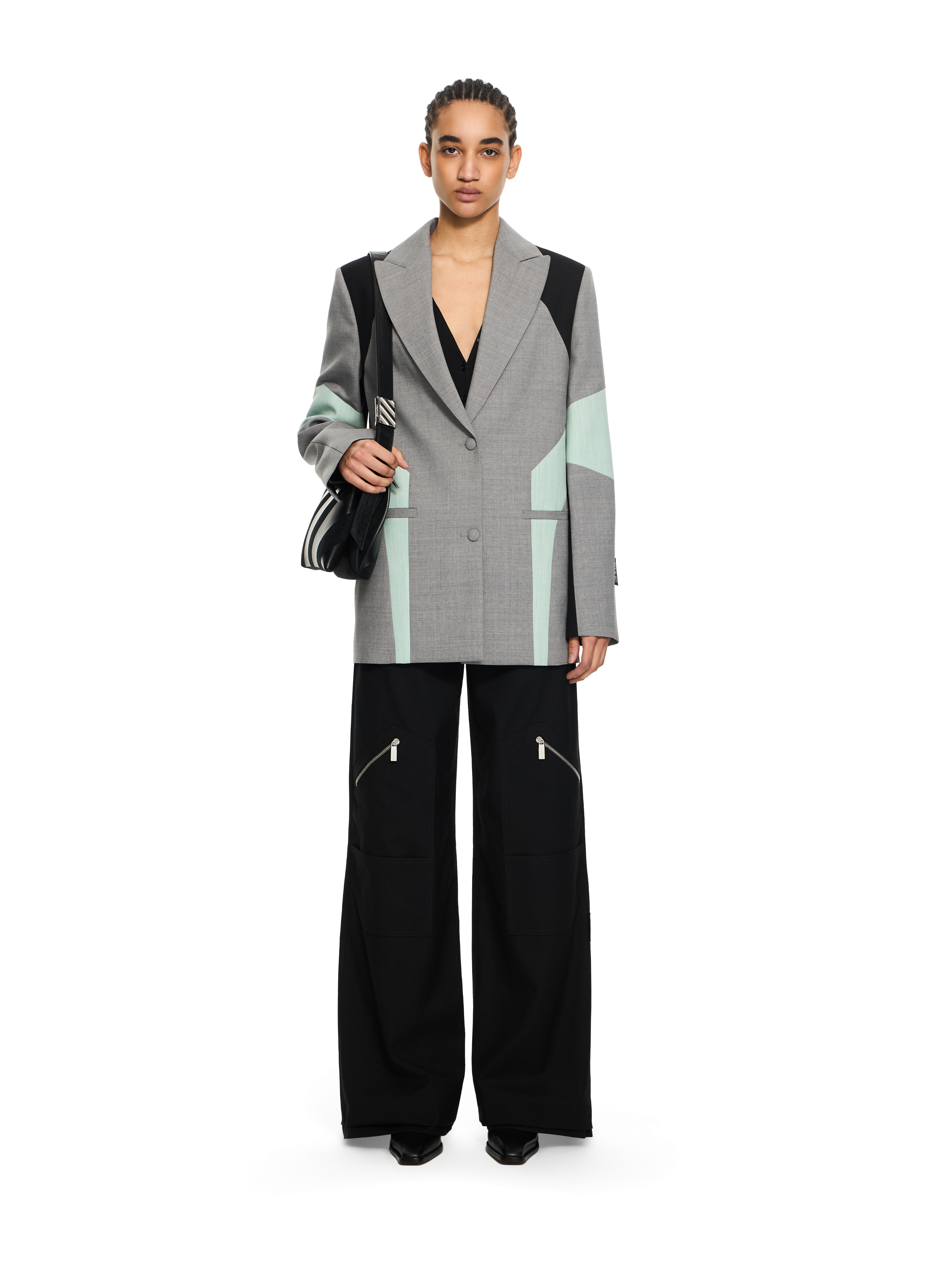 Off-White Stretch Color Block Blazer