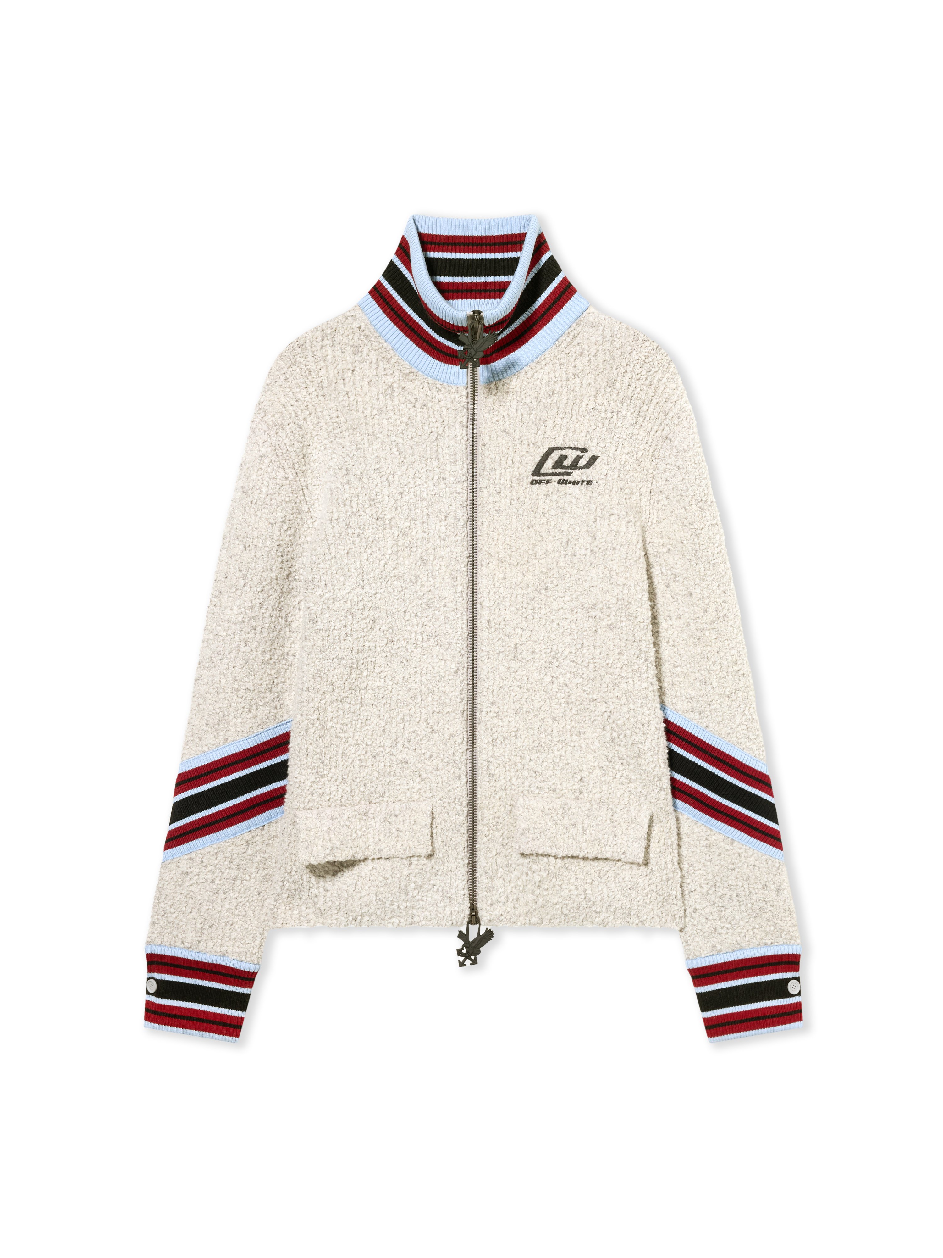 Off-White Bouclé Zip Cardigan | Thumbnail 6 Off-White Bouclé Zip Cardigan | Thumbnail 6