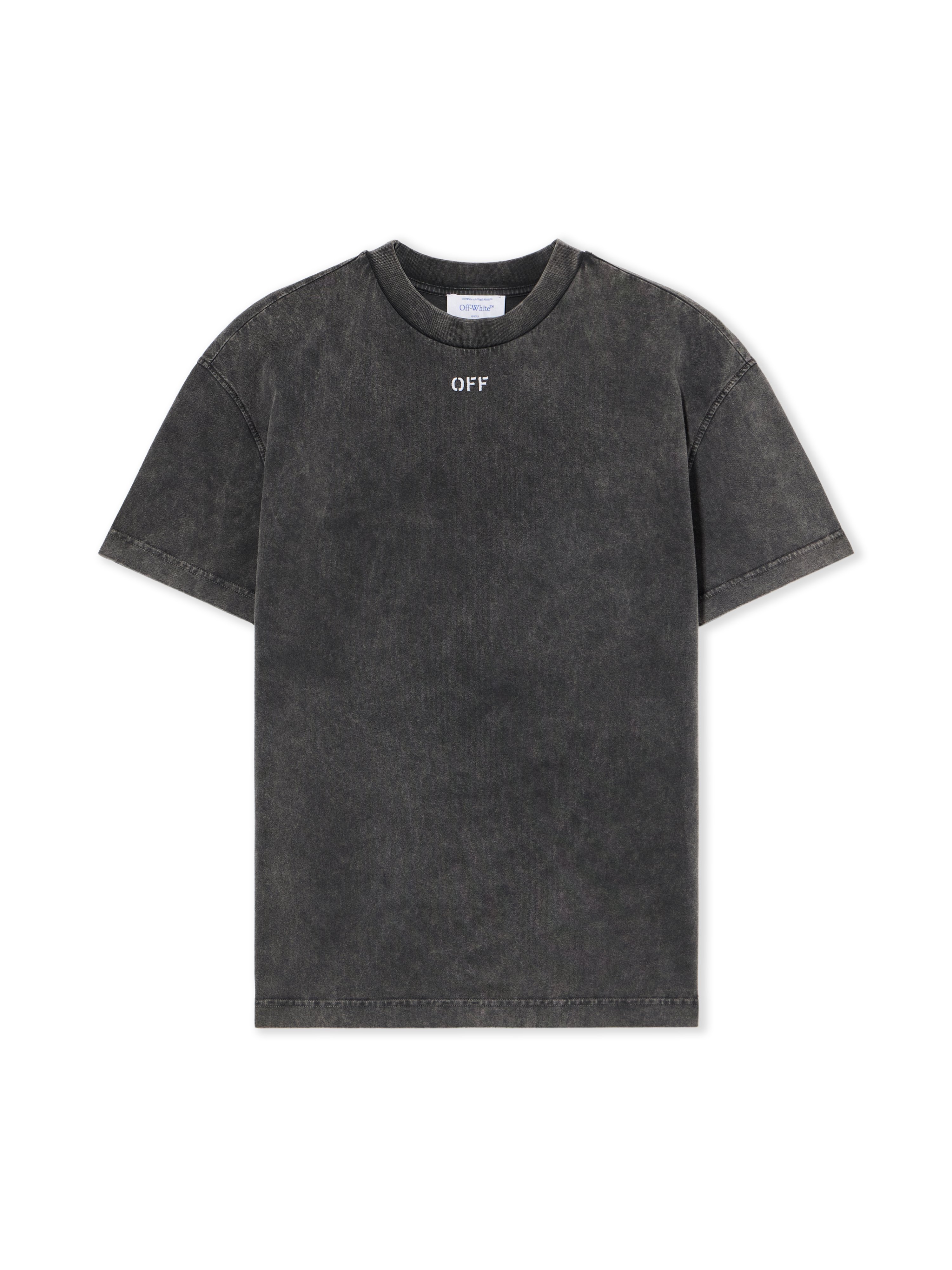 Off-white Check Flan Arrow Logo Tee In Black