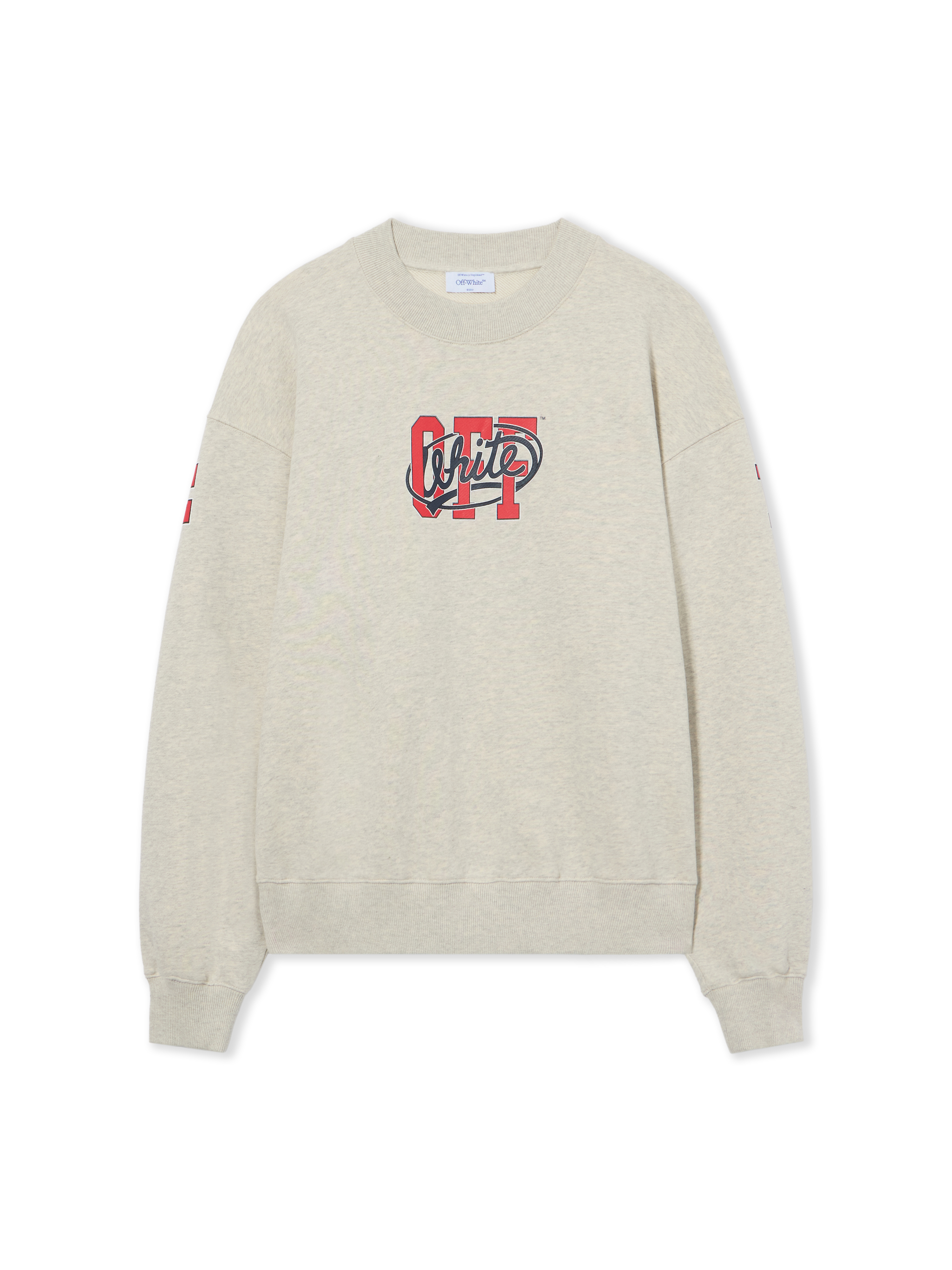 Off White Donna Grey Melange High Risk Red Felpa Oversize Off College - Felpe S