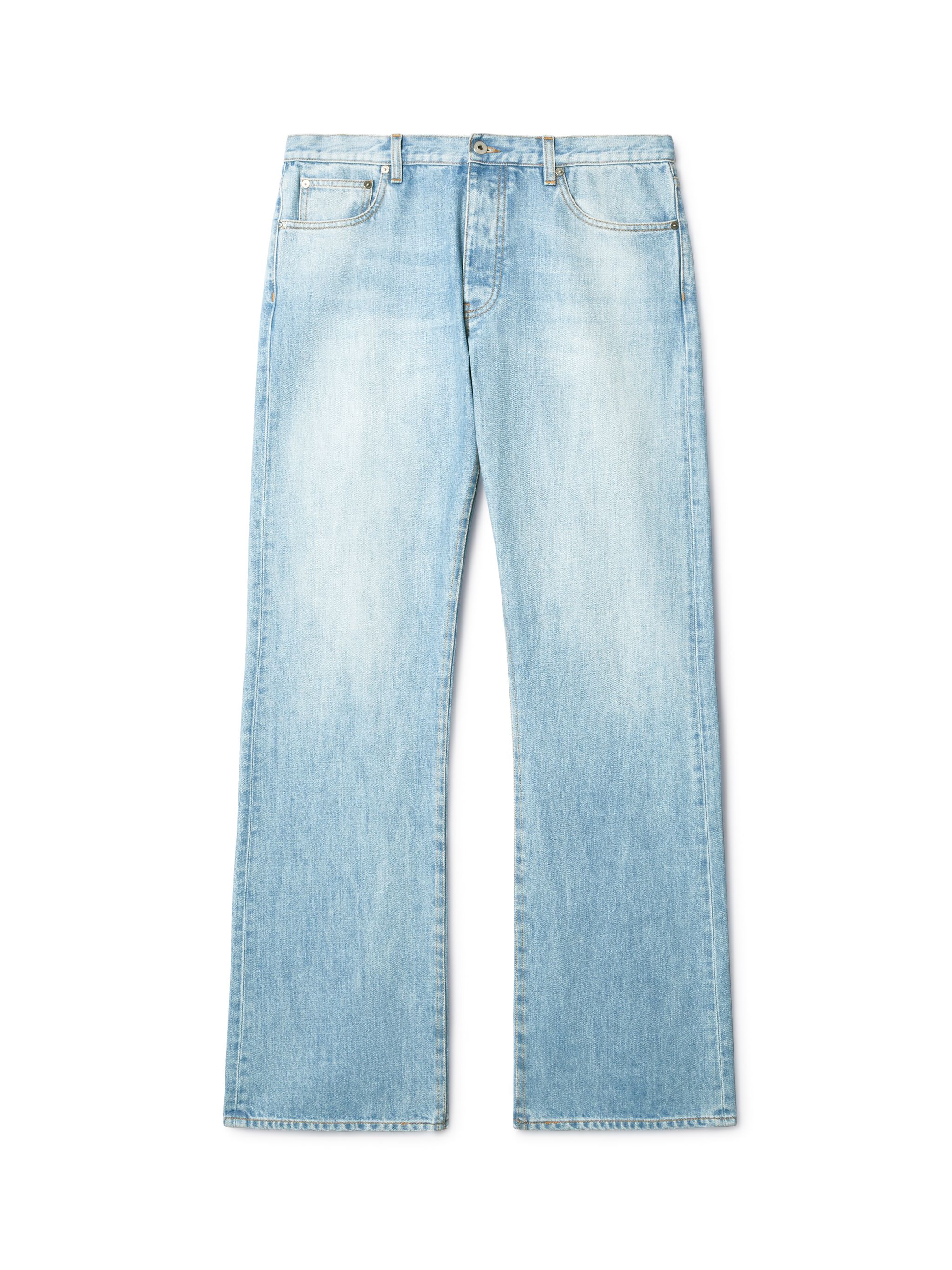 Off White Men's White/Blue Off Fresco Diag Relaxed Jeans - Pants 34