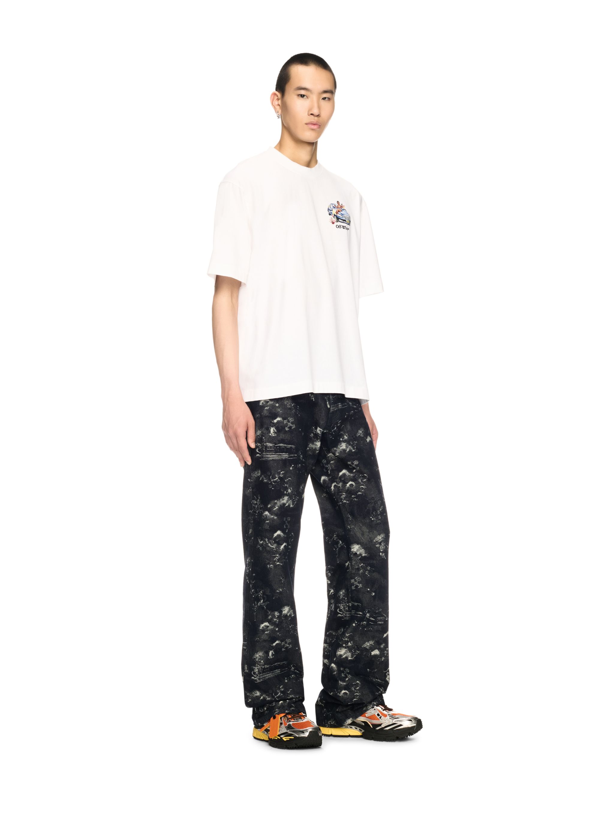  Off White Blue Jacquard Fresco Jeans - Male Sale Check Blue 32 