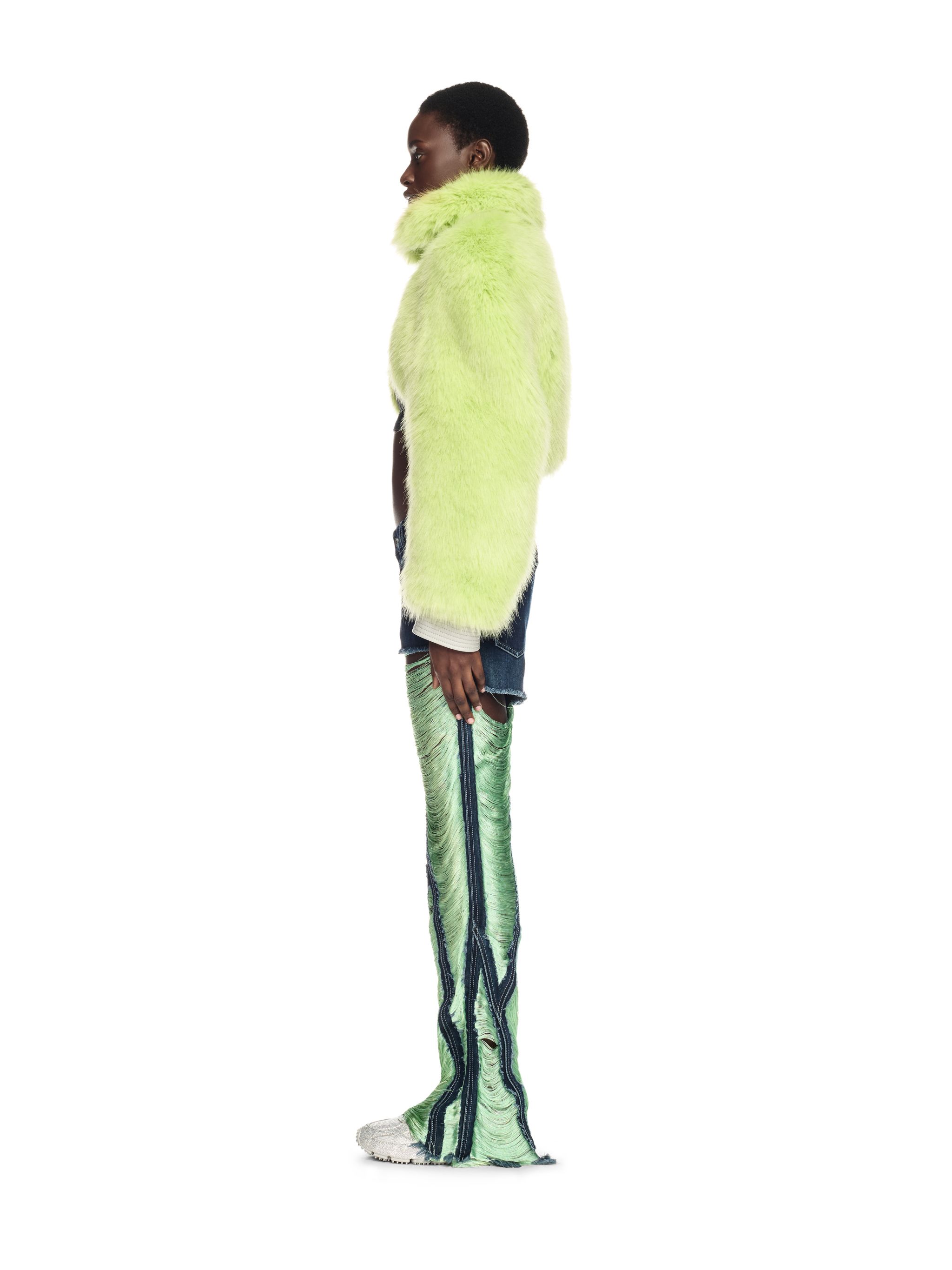 Off-white Green Shredded Denim Pants In Blue