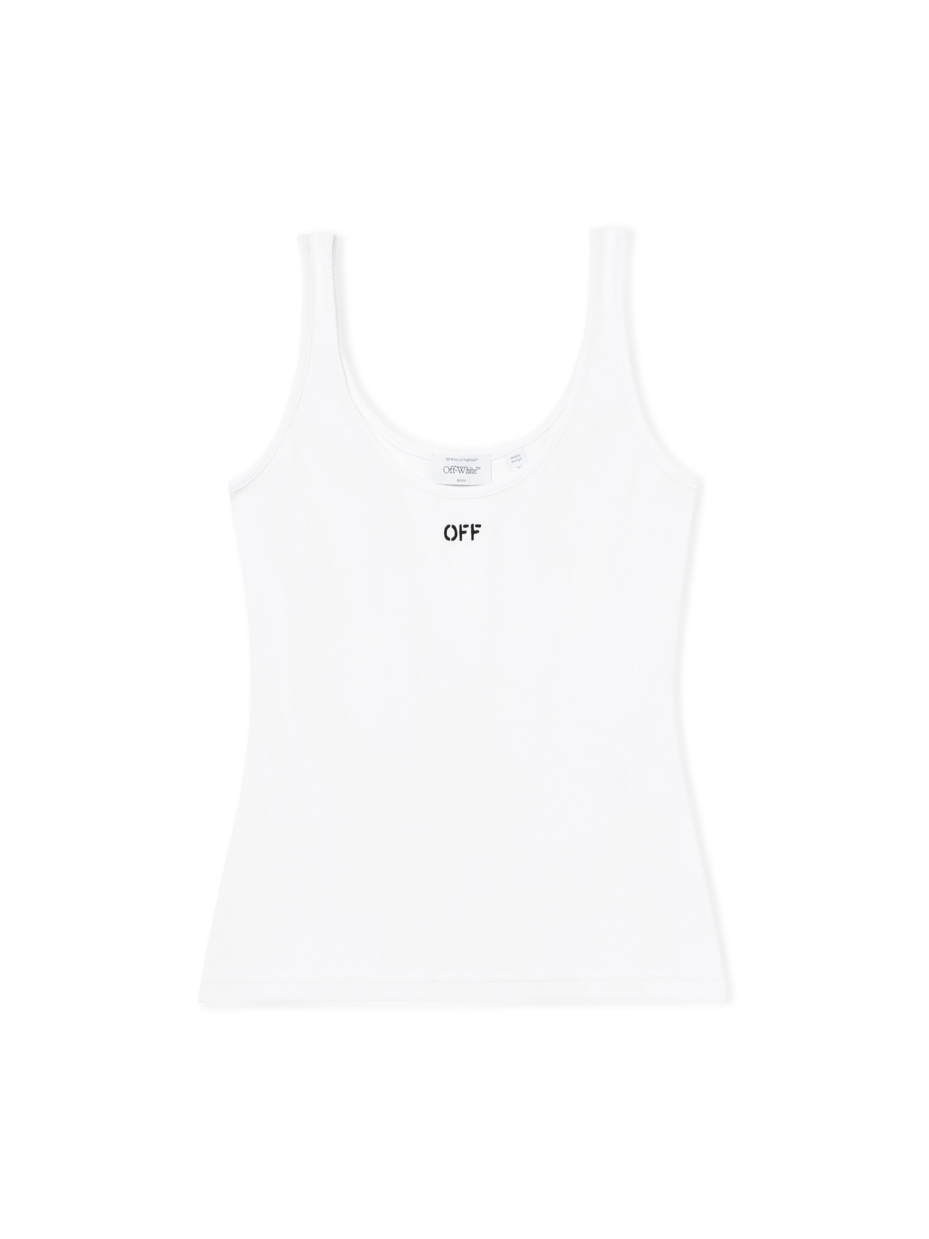 Off-white Off Stamp Rib Tank Top In White-black