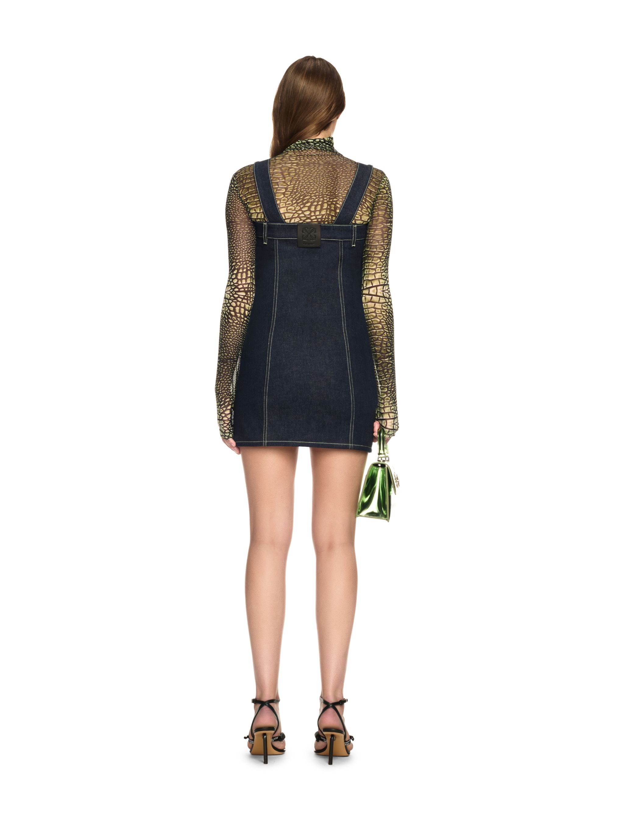 Off-white Corset Denim Dress In Blue