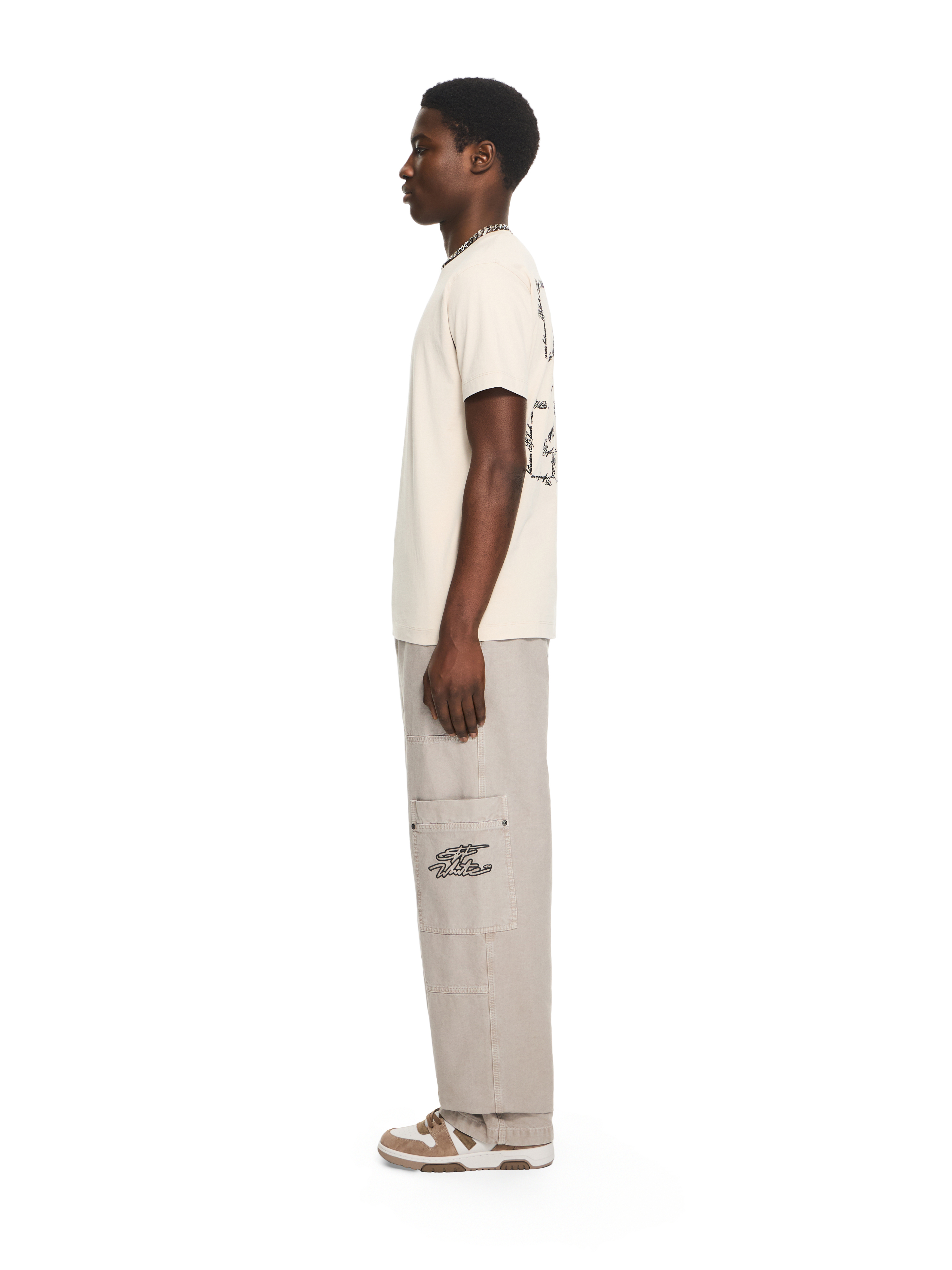 Off-white `script Arrow` Short Sleeve Slim T-shirt In Neutral