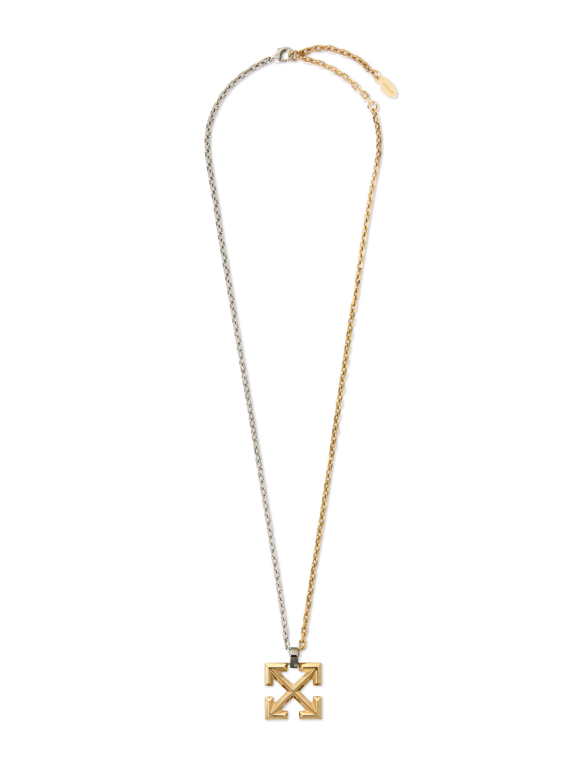 Off-white Bicolor Arrow Pendant Necklace In Gold