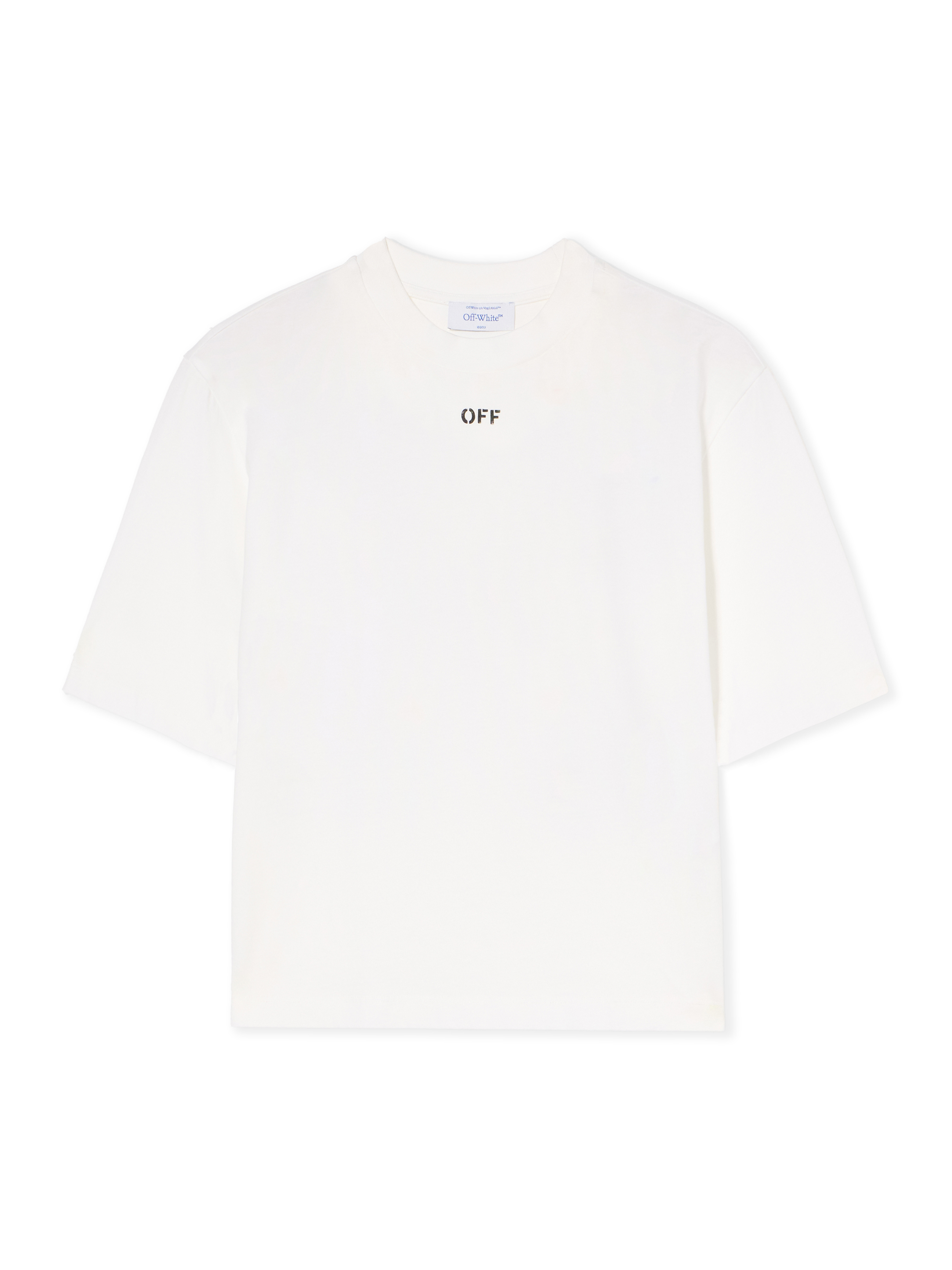 Off-white Embroidered Flowers Boxy Logo Tee In Multi