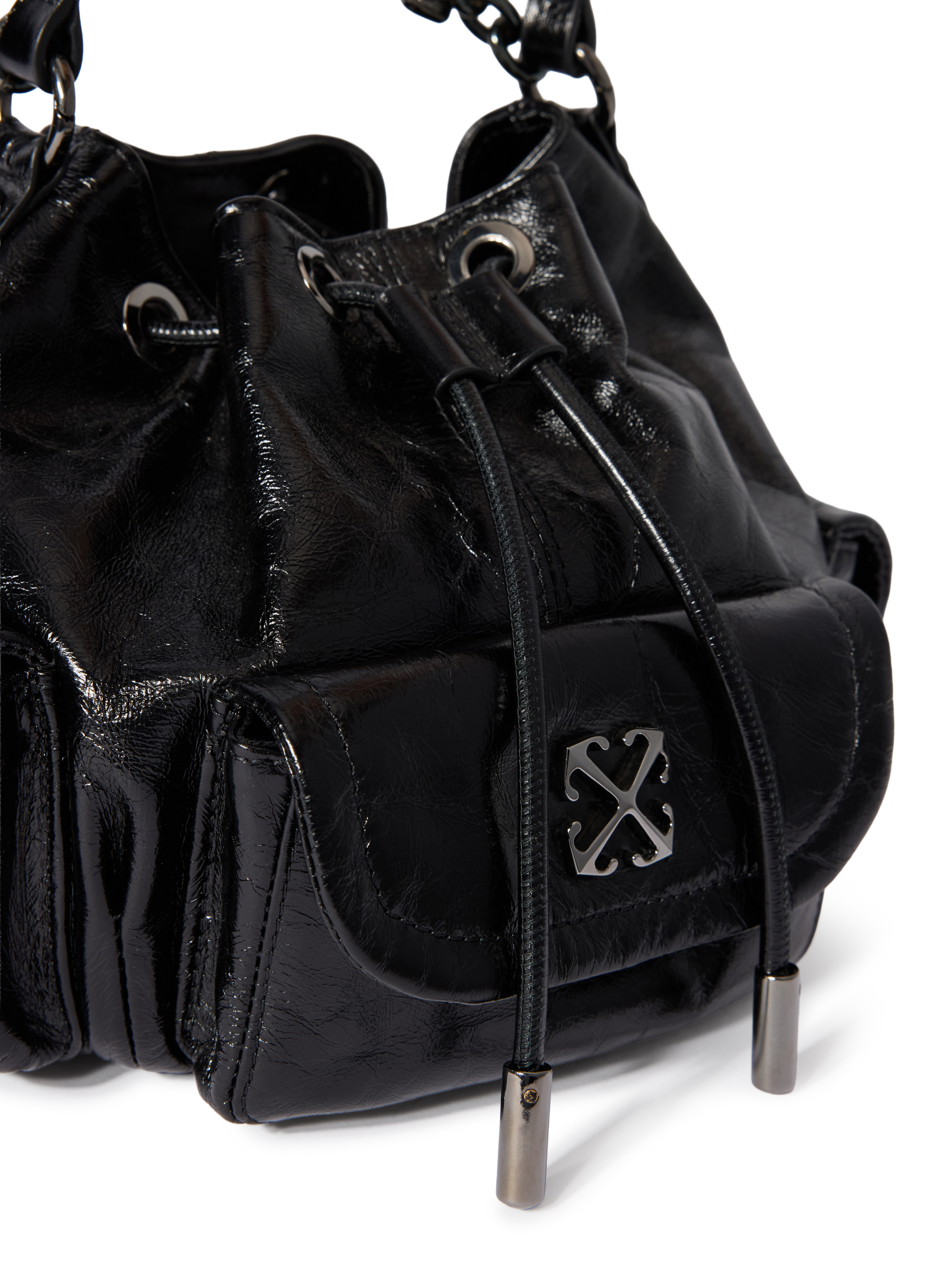 Off-white Dumbo Drawstring Bucket Bag In Black