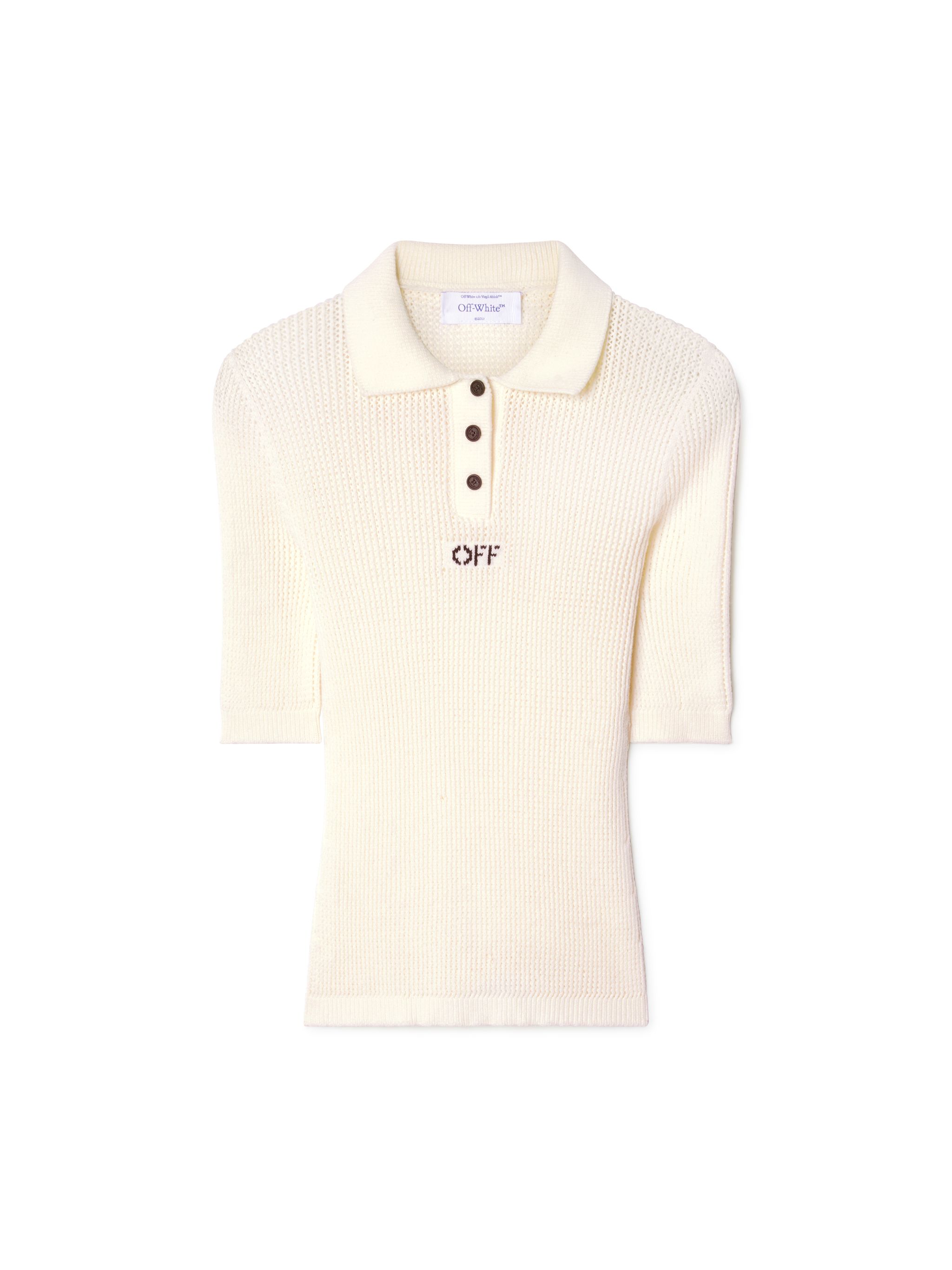 Off-white Off Net S/s Polo In Neutral