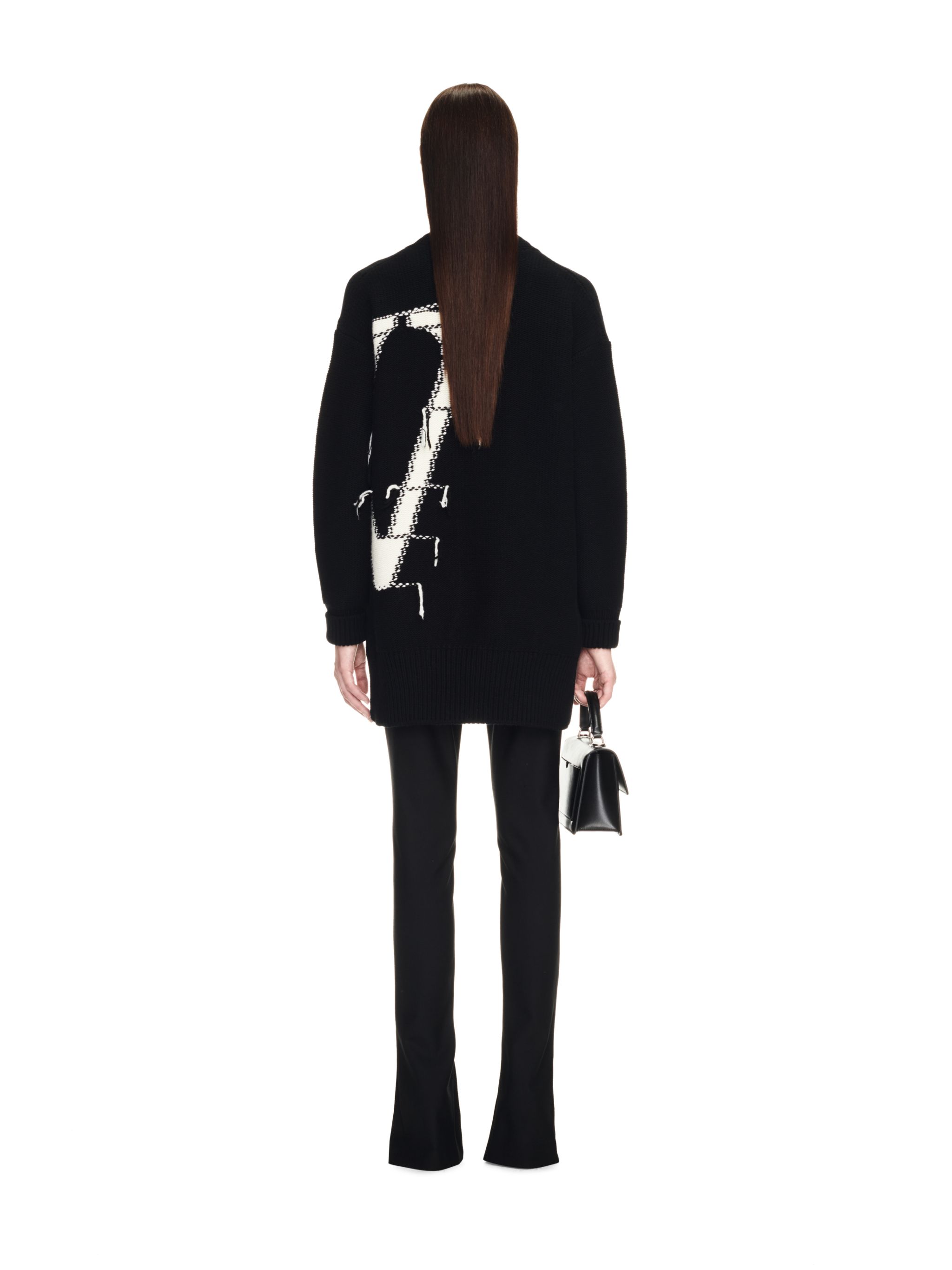 Off-white Black Maxi Logo Cardigan In Black