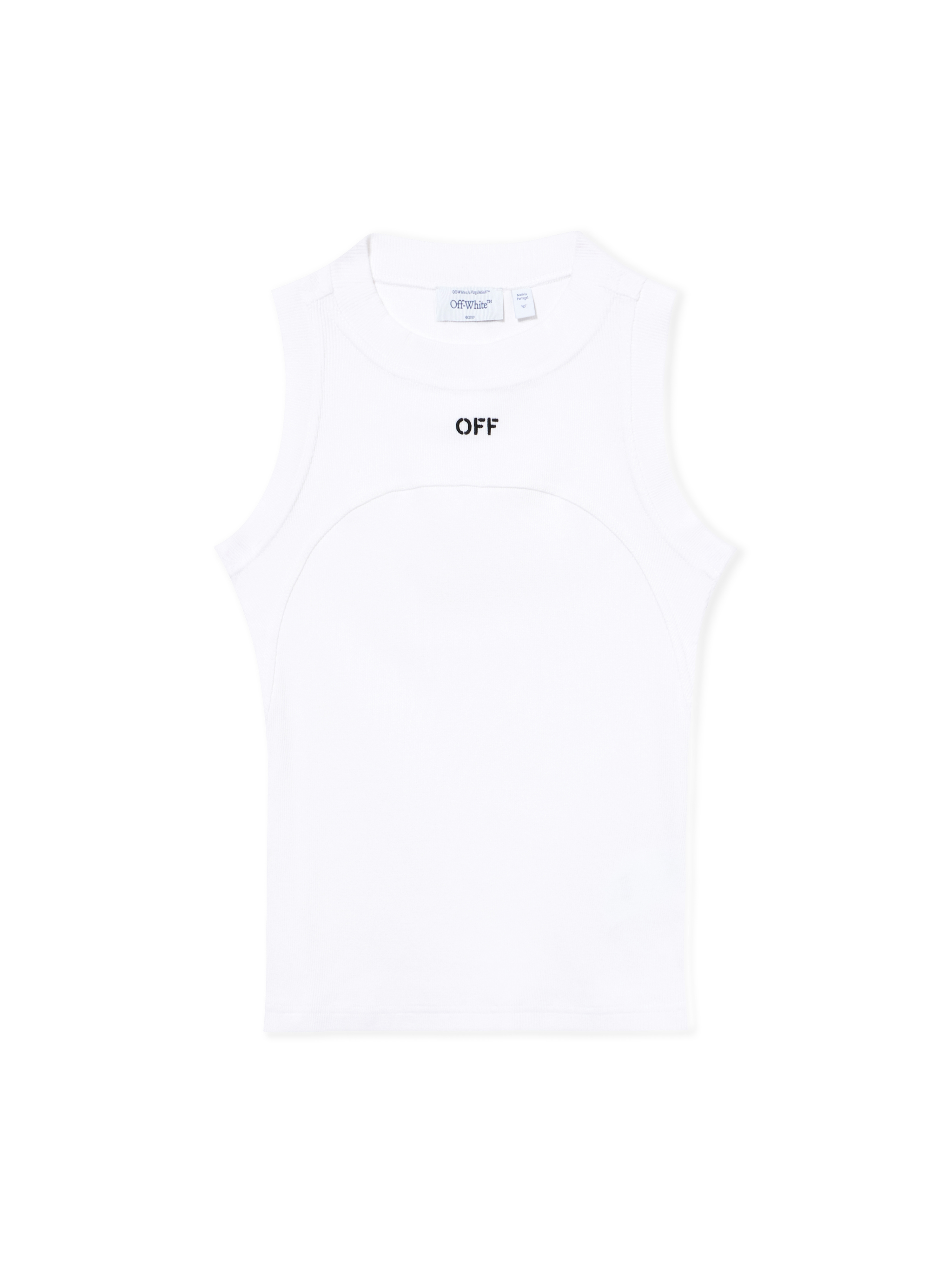 OFF WHITE Off Stamp Rib Round Tank Top - Female T-shirts White-black 40