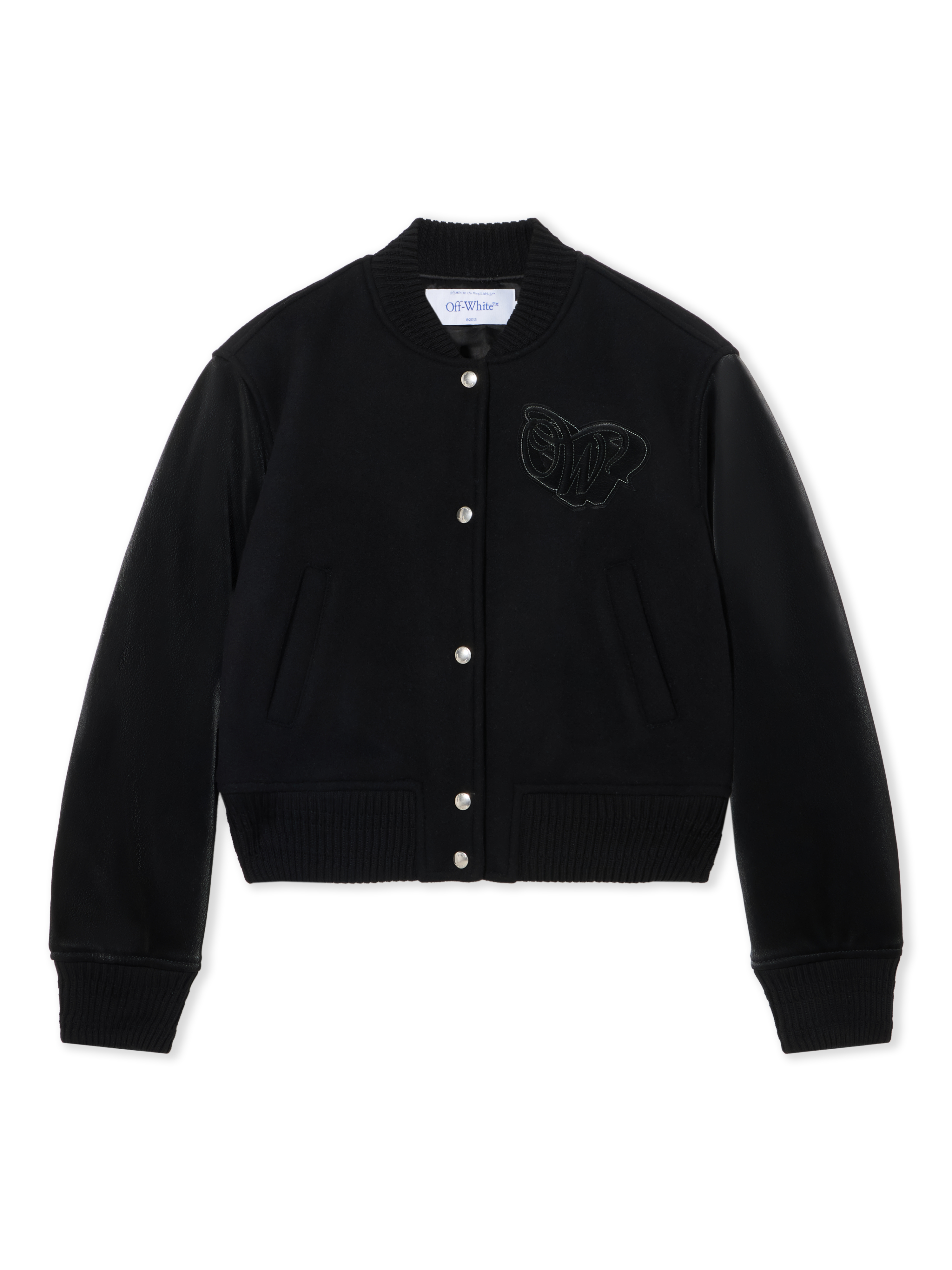 Off White Donna Black-Black Varsity Regular Velluto Spalmato Wo - Cappotti E Giacche 42