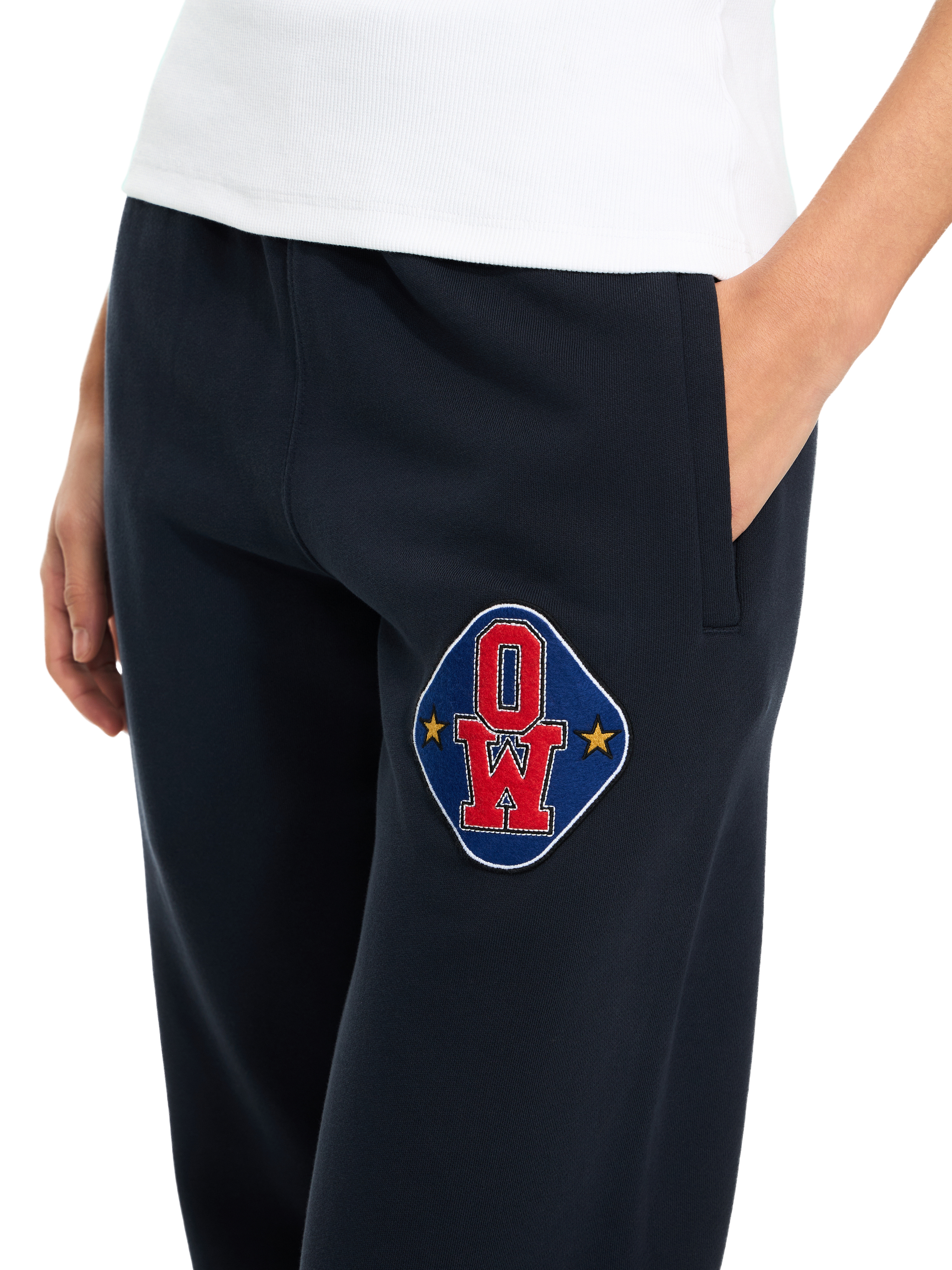 Off-white Royal Patch Cuffed Joggers In Black