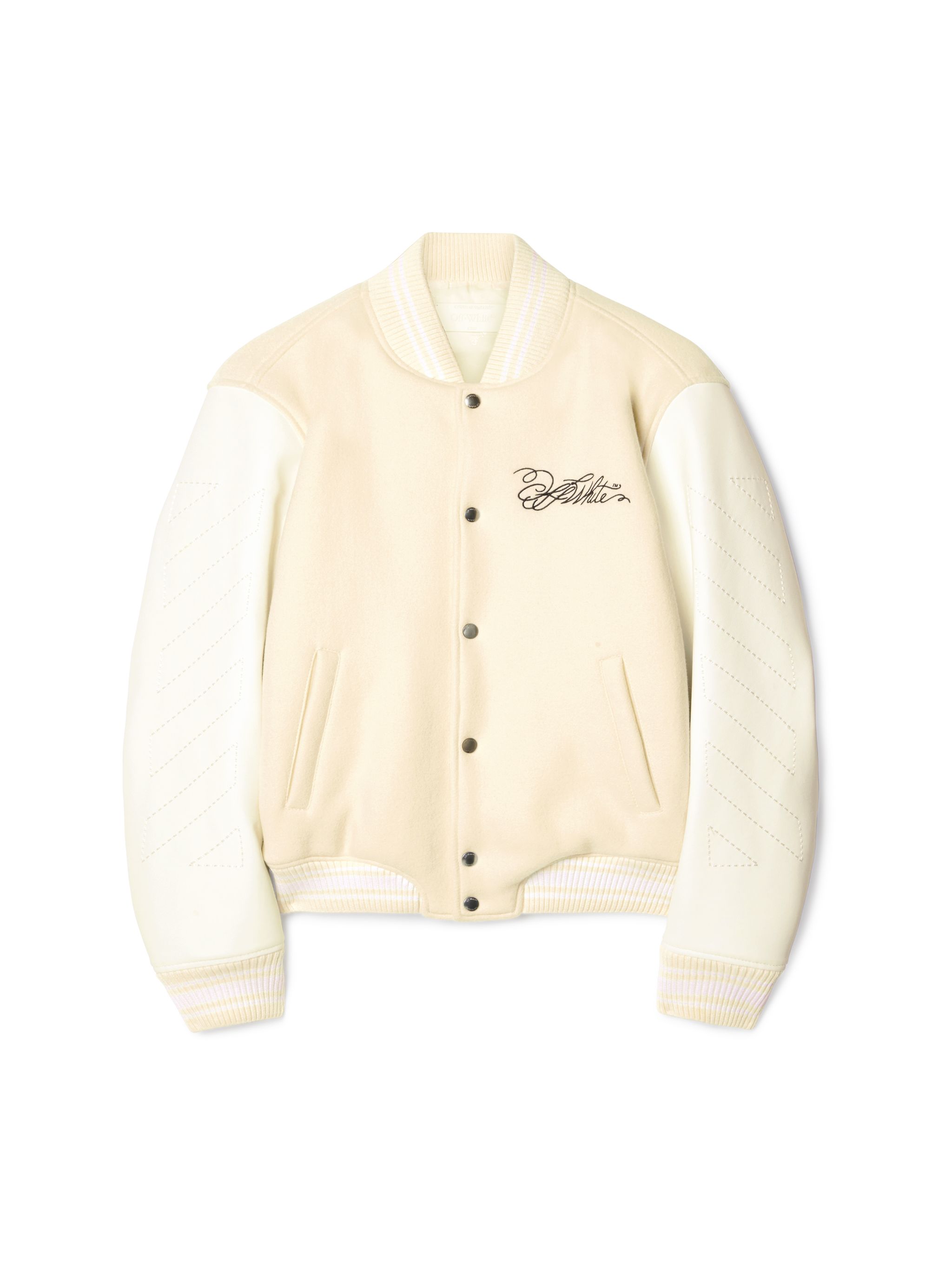 Off White Donna Natural - Rose Valley Varsity Jacket, Size: Eu - 38 - Immagine 2
